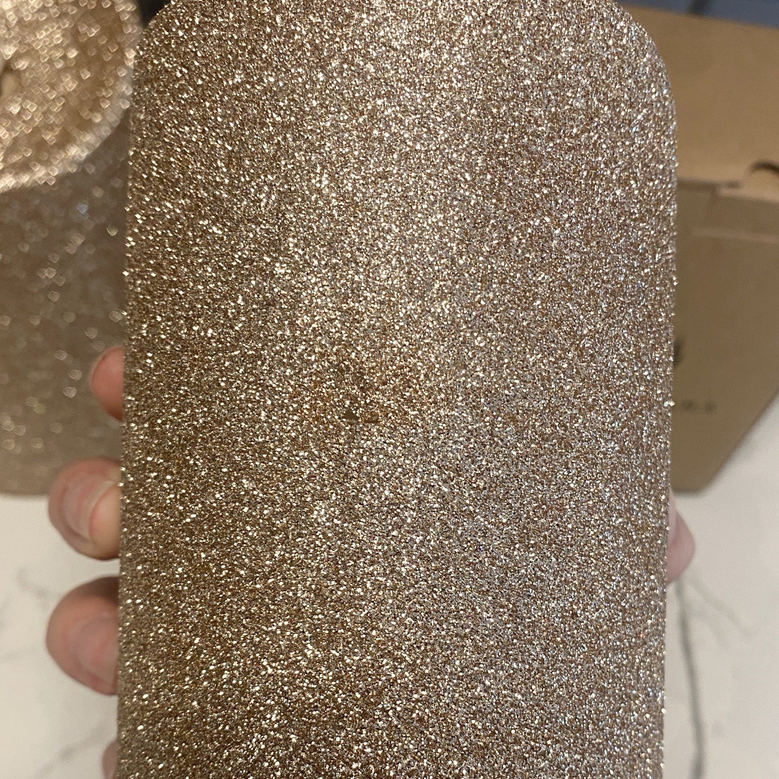 Luminara Gold Glitter Flame Effect Flameless Battery Candle Pair 7.5” & 5.5”