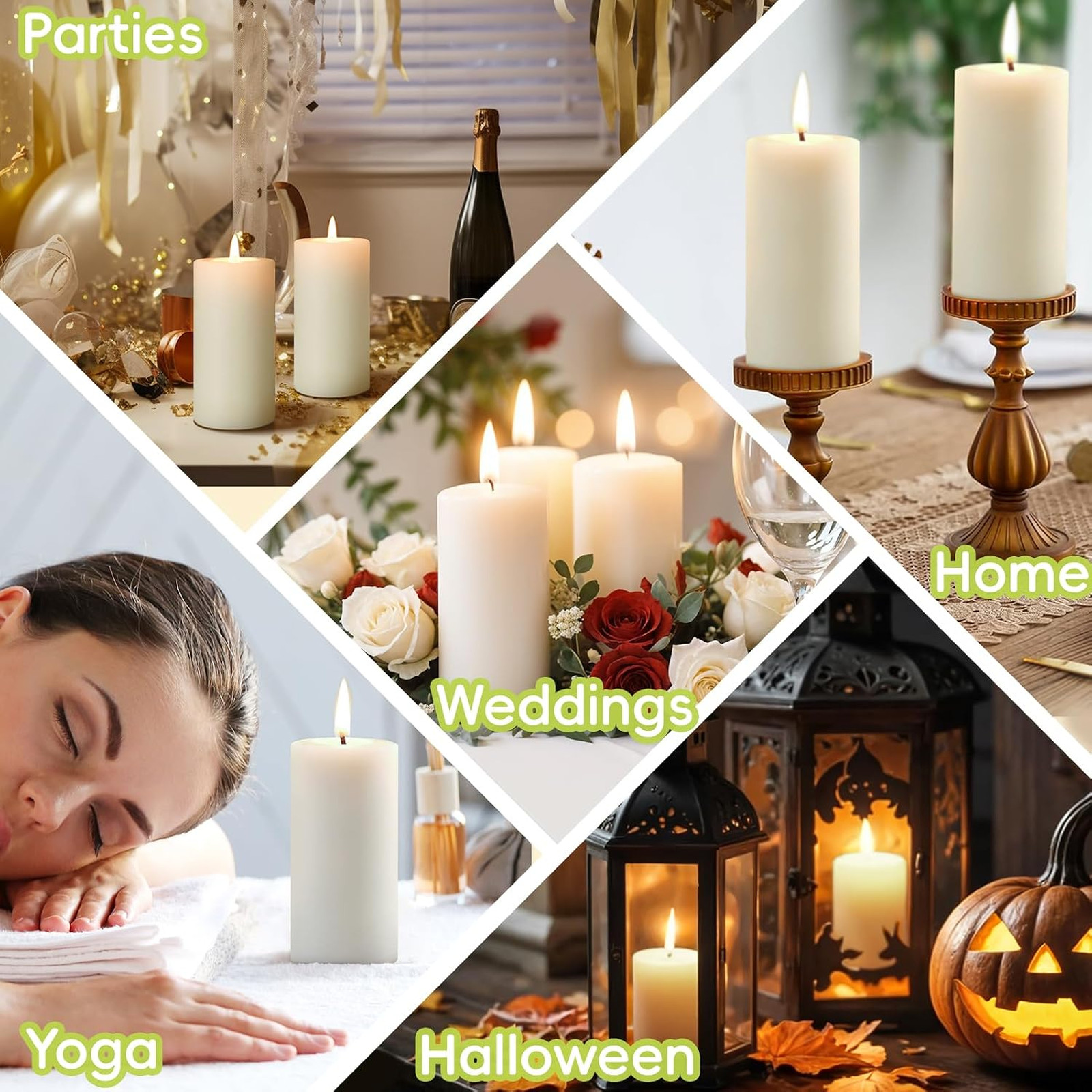 Beeswax Candle Bulk 2×4 Inch Unscented White Long Burning Dripless Smoke-Free