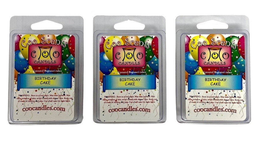3 Pkgs Coo Candles Soy Wickless Candle Bar Wax Melts – Birthday Cake