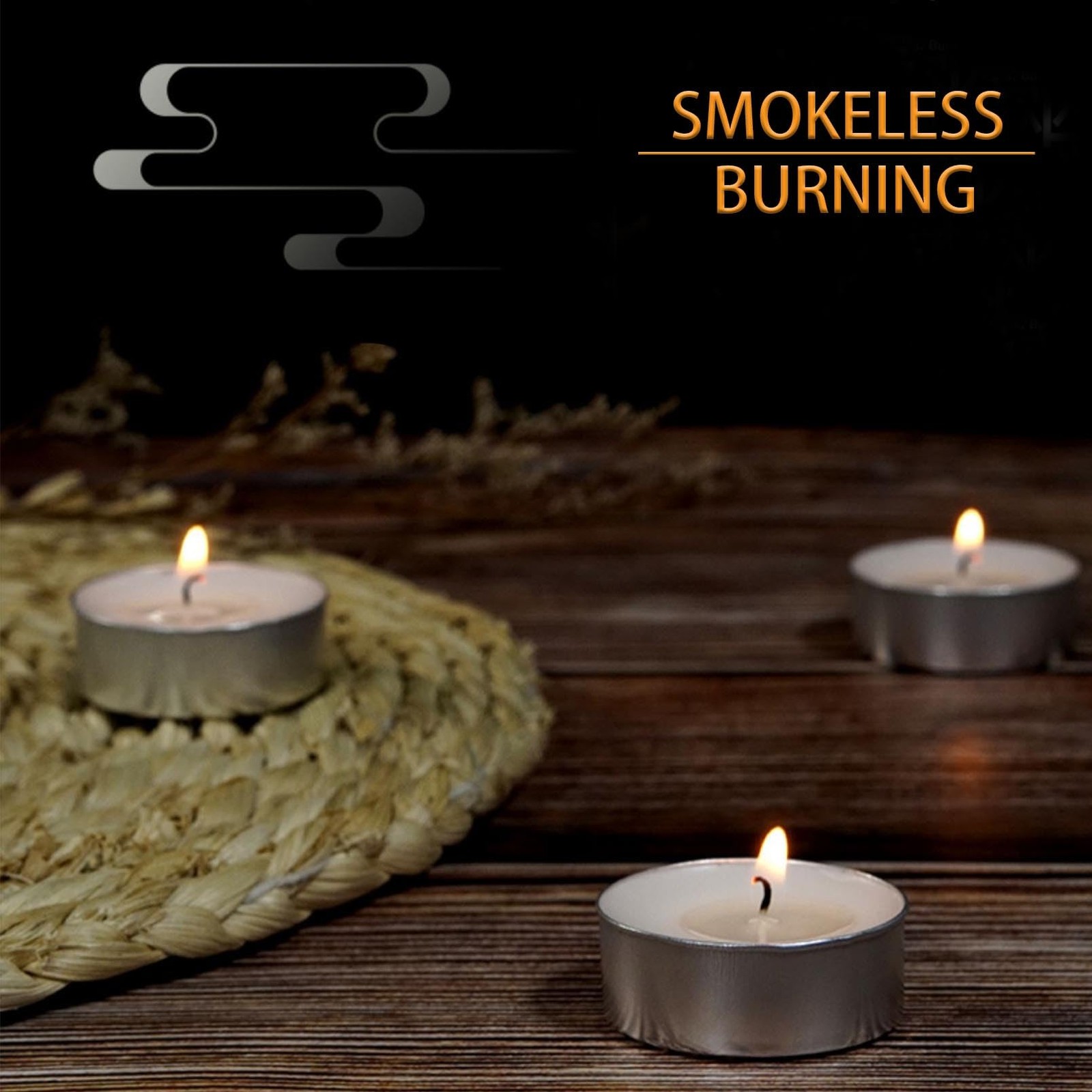 Tea Light Candles 32Pcs, 4 Hour Long time 7 inches in diameter, 32Pcs-White