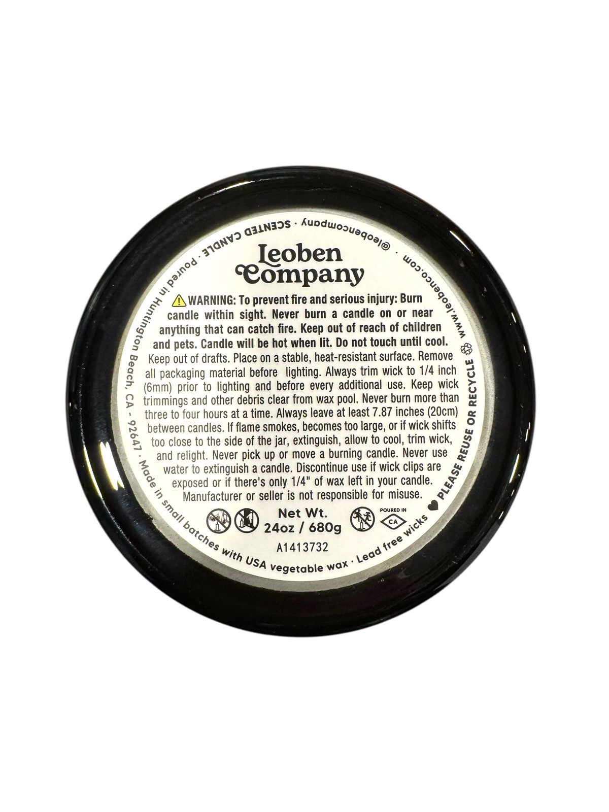 Leoben Co Night Out Masculine Aromas Collection Soy Wax Blend Candle, 24 Oz