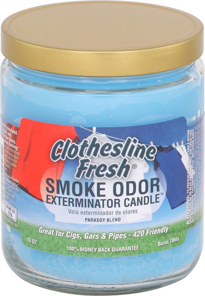 Smoke Odor Exterminator Candle Clothesline Fresh (9) 13oz Jars Free Shipping