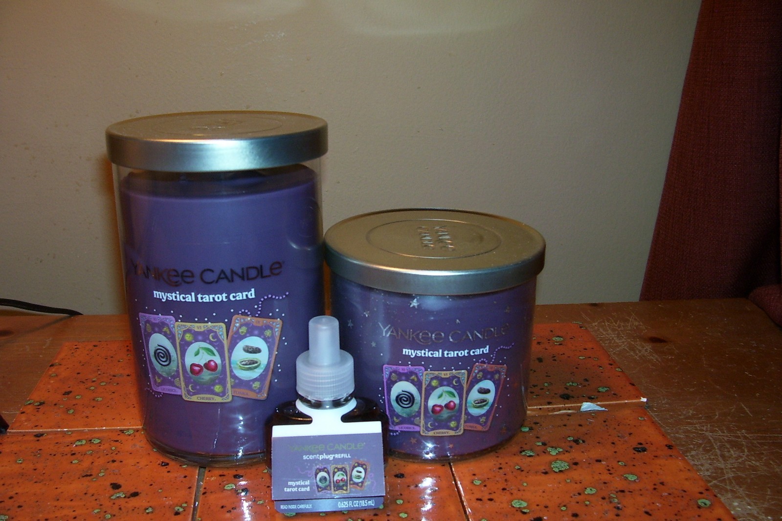 yankee candle 20oz AND 14.5oz JARS MYSTICAL TAROT CARD + SINGLE REFILL