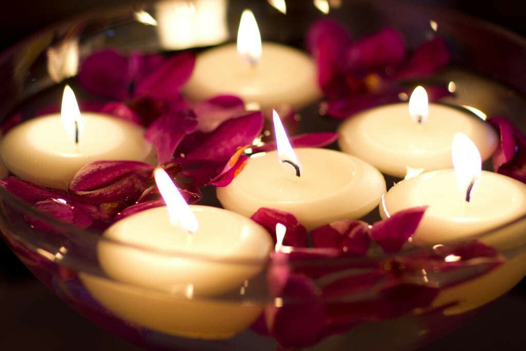 3″ Inch Floating Ivory Candles Unscented Lot of 12 for Wedding, Party, Events