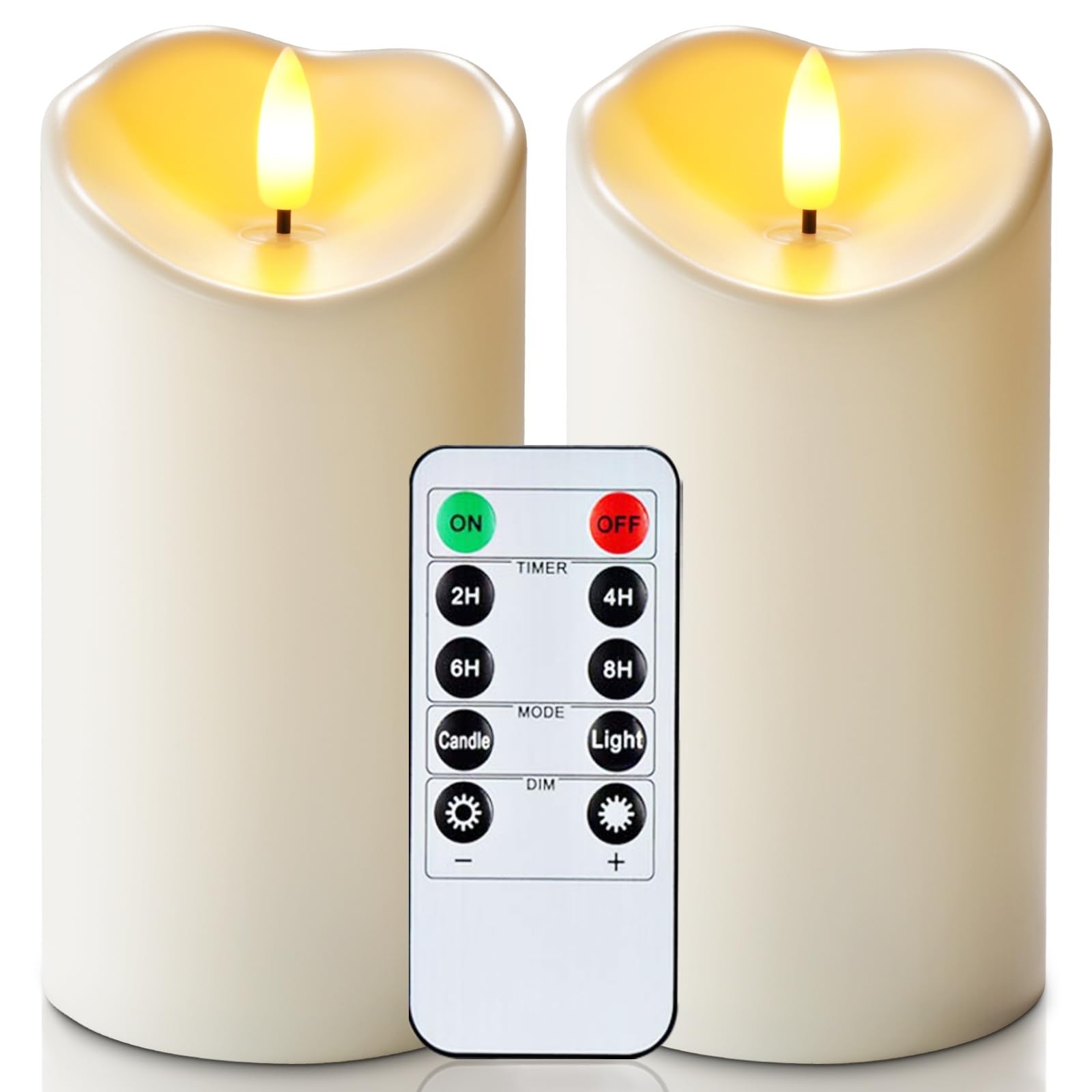 6″x3″ Outdoor Waterproof Flameless Candles, LED Candles, Battery Operated Can…