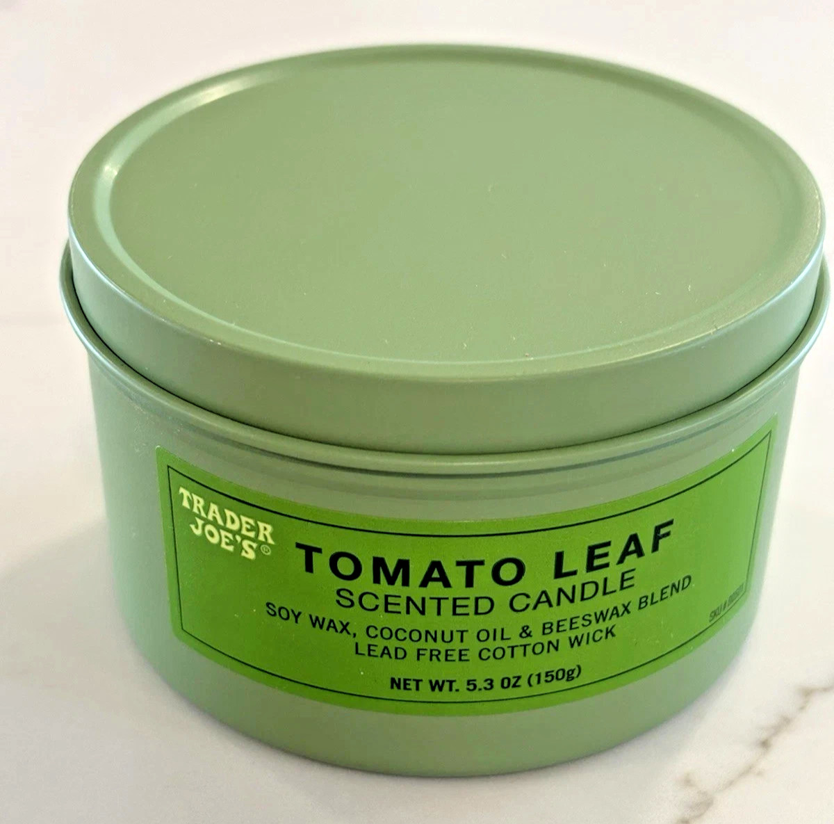 Trader Joe’s Tomato Leaf Scented Candle 5.3 oz Soy Wax Blend Spring NEW