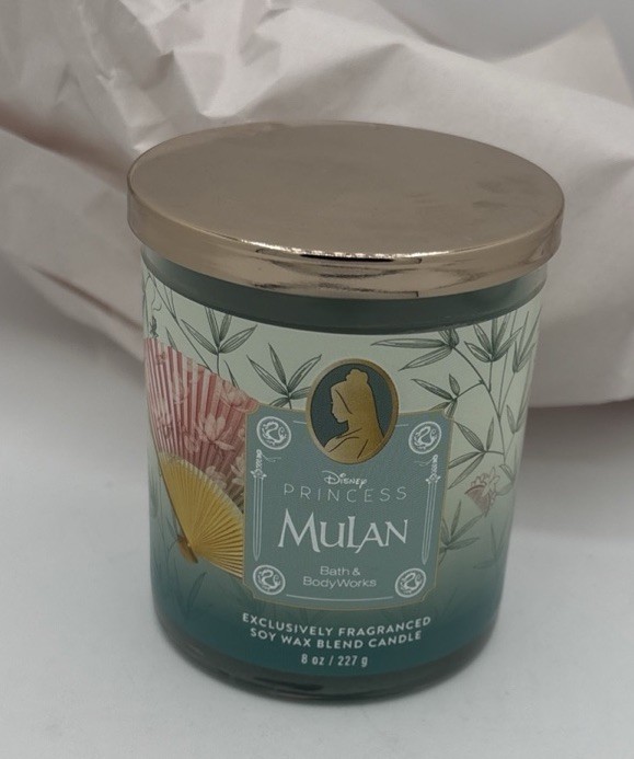 BATH & BODY WORKS Disney Princess Mulan 1-WICK SCENTED CANDLE 8 OZ NEW