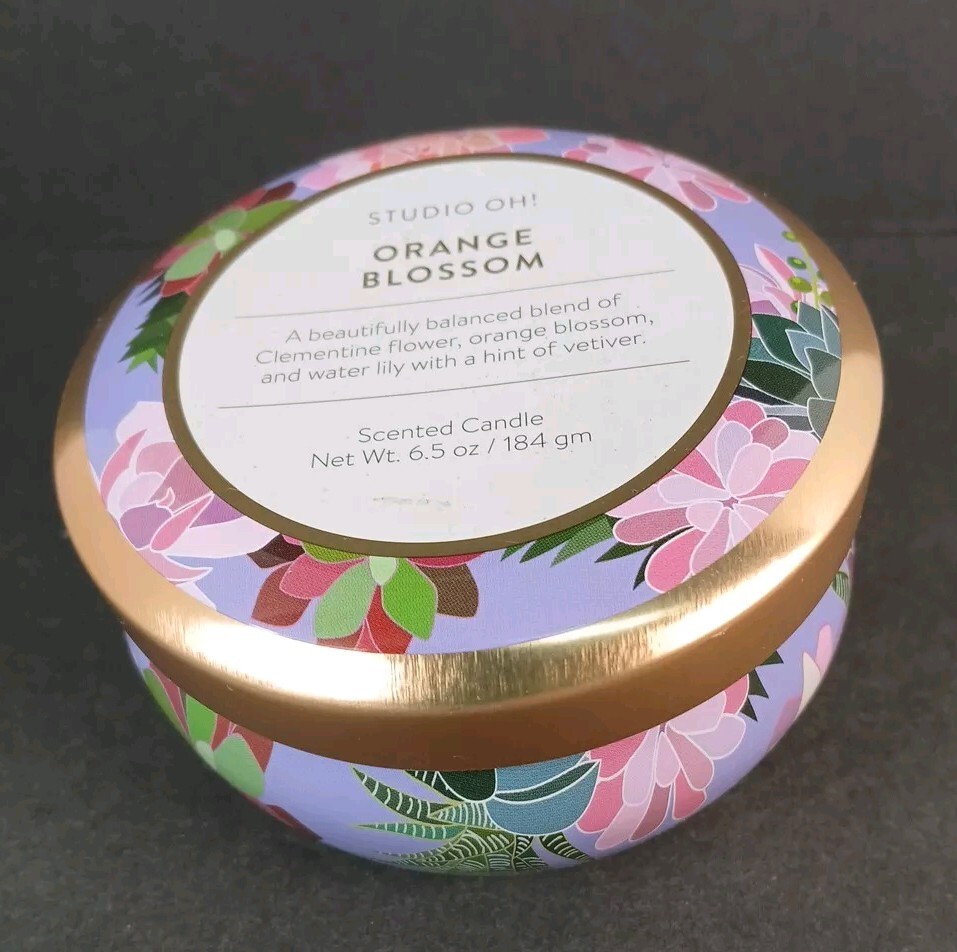 Studio OH! Soy-Blended Hand Poured Candle Jar 6.5 oz. – Orange Blossom Scent