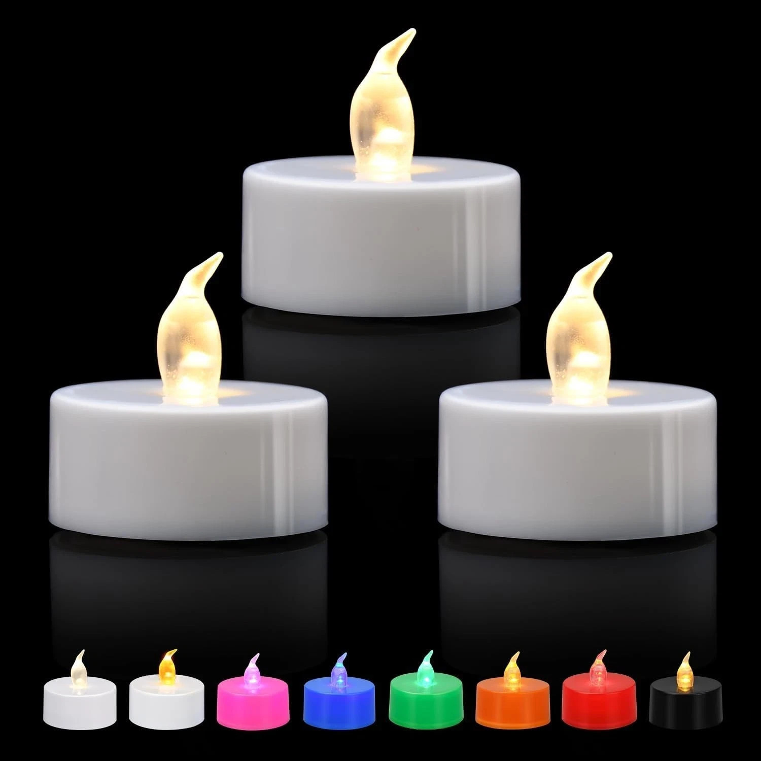 Realistic Flickering LED Tea Lights – 12 Pack of Safe Battery Operated Candles