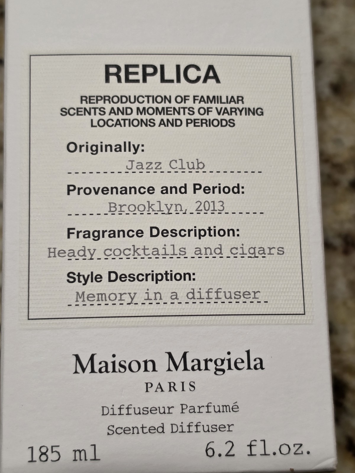 Maison Margiela Replica Diffuser, Jazz Club Scented 6.2oz / 185ml, New Open Box