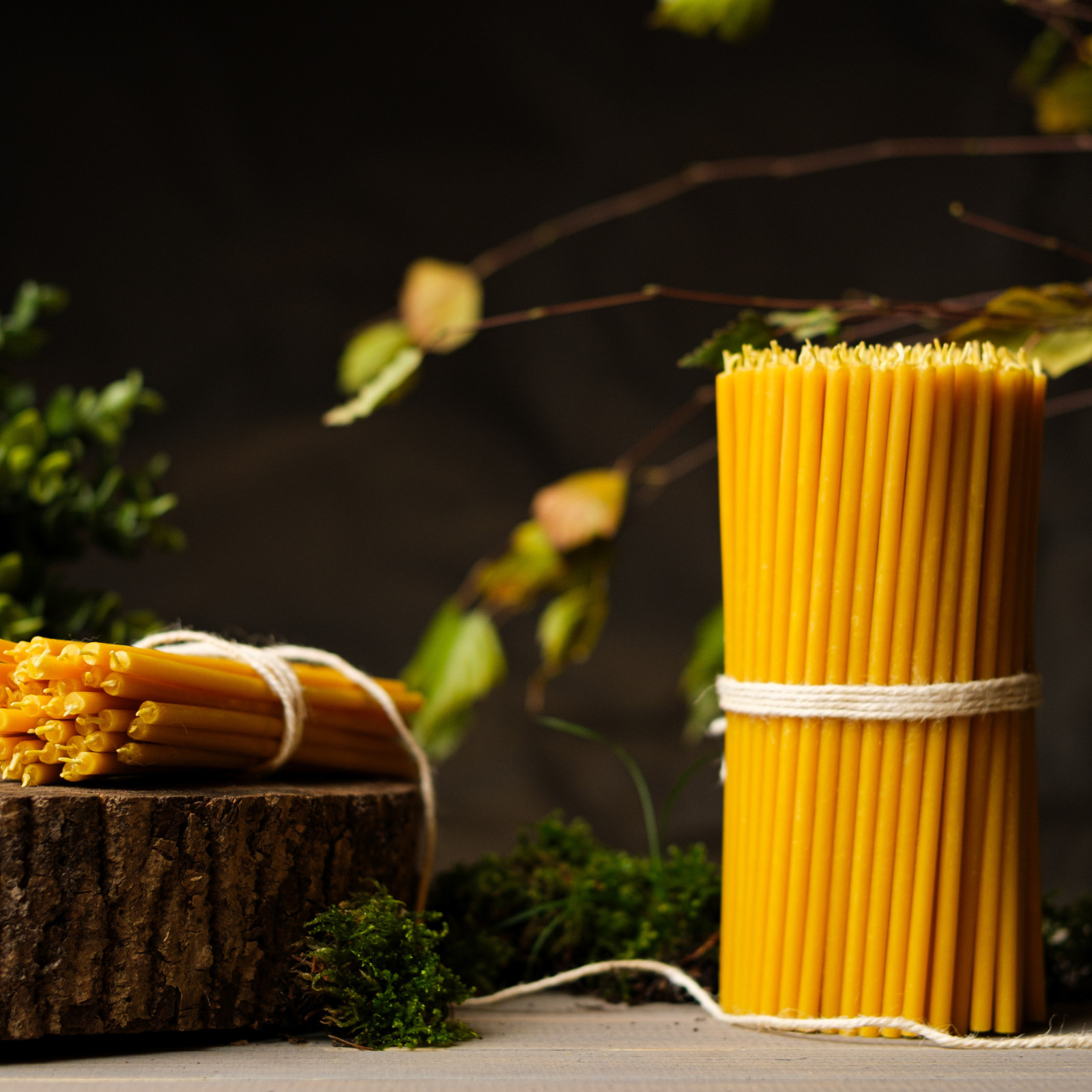 Pure Beeswax Candles 6.3″ Thin Taper 0.2″ Church Orthodox Bulk 200 Pack