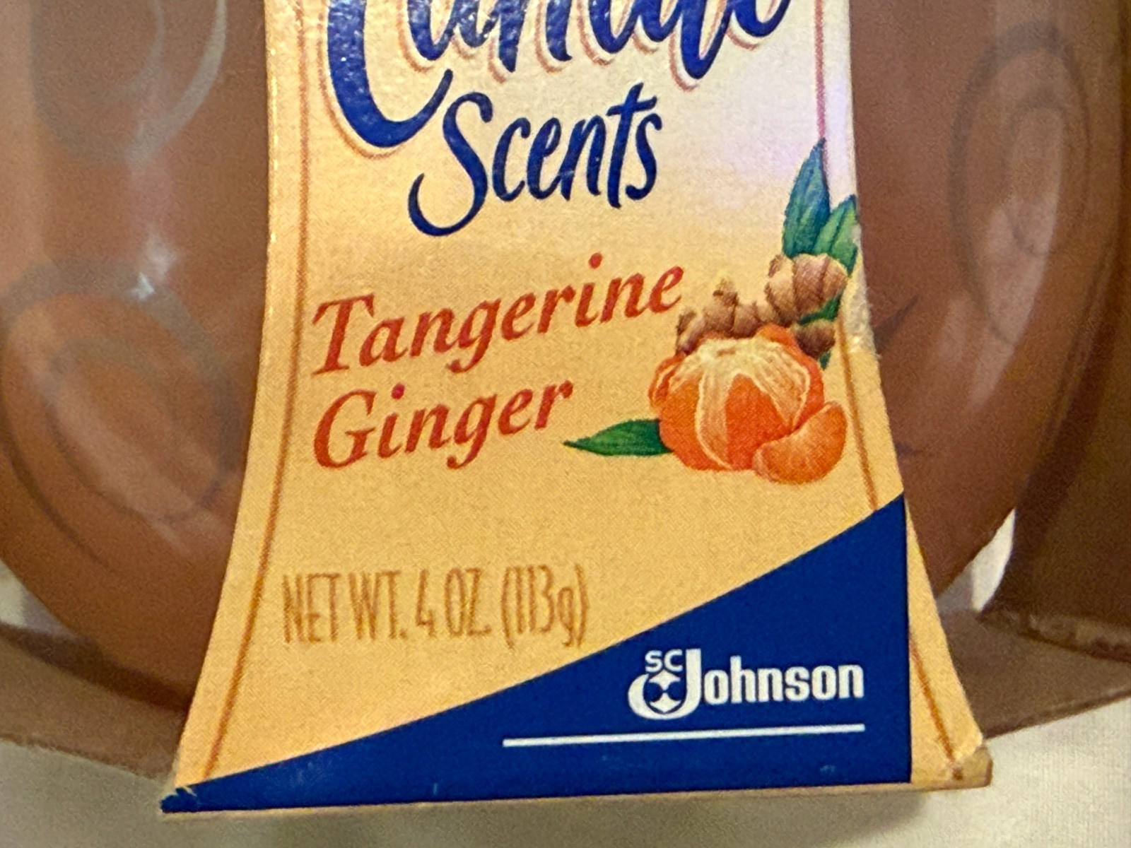 Vintage NEW 2001 Glade Candle Scents Tangerine Ginger Small Jar Candle 4 oz.