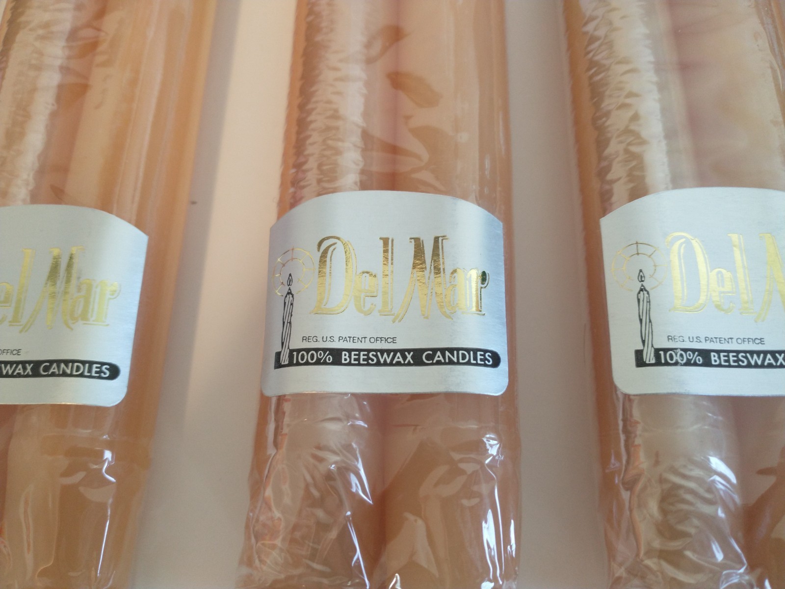 Vintage Del Mar Lot Of 10 100% Beeswax Candles Sealed 12″