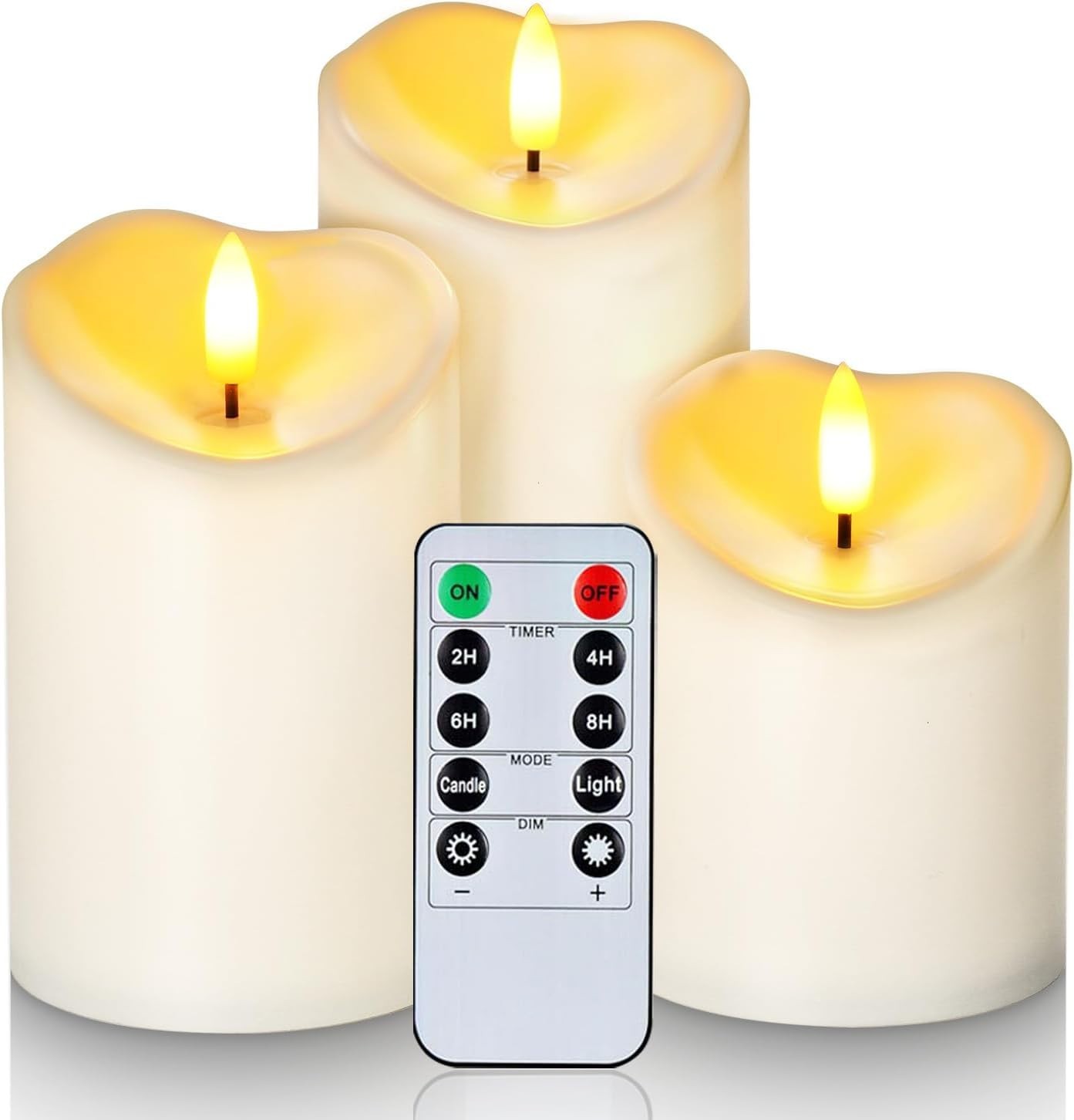 Indoor-Outdoor Flameless Candle Set – Waterproof LED Pillars with Remote Control