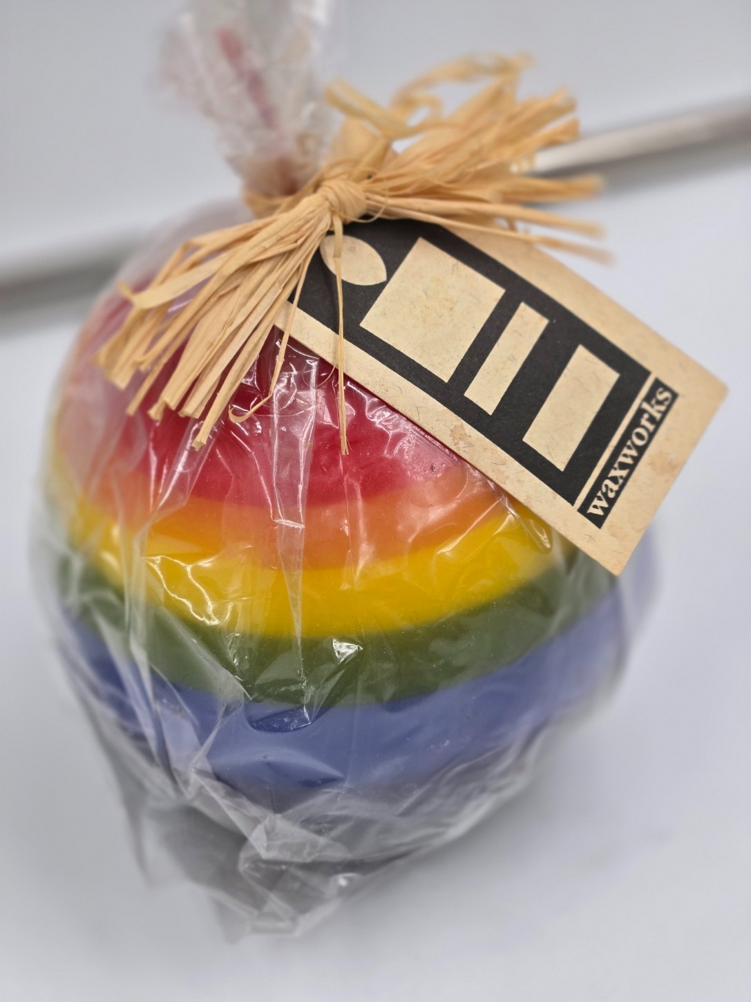 NEW Rainbow Ball Candle 12 x 7 inches by Waxworks. LGBTQ+ interest. 1 pound