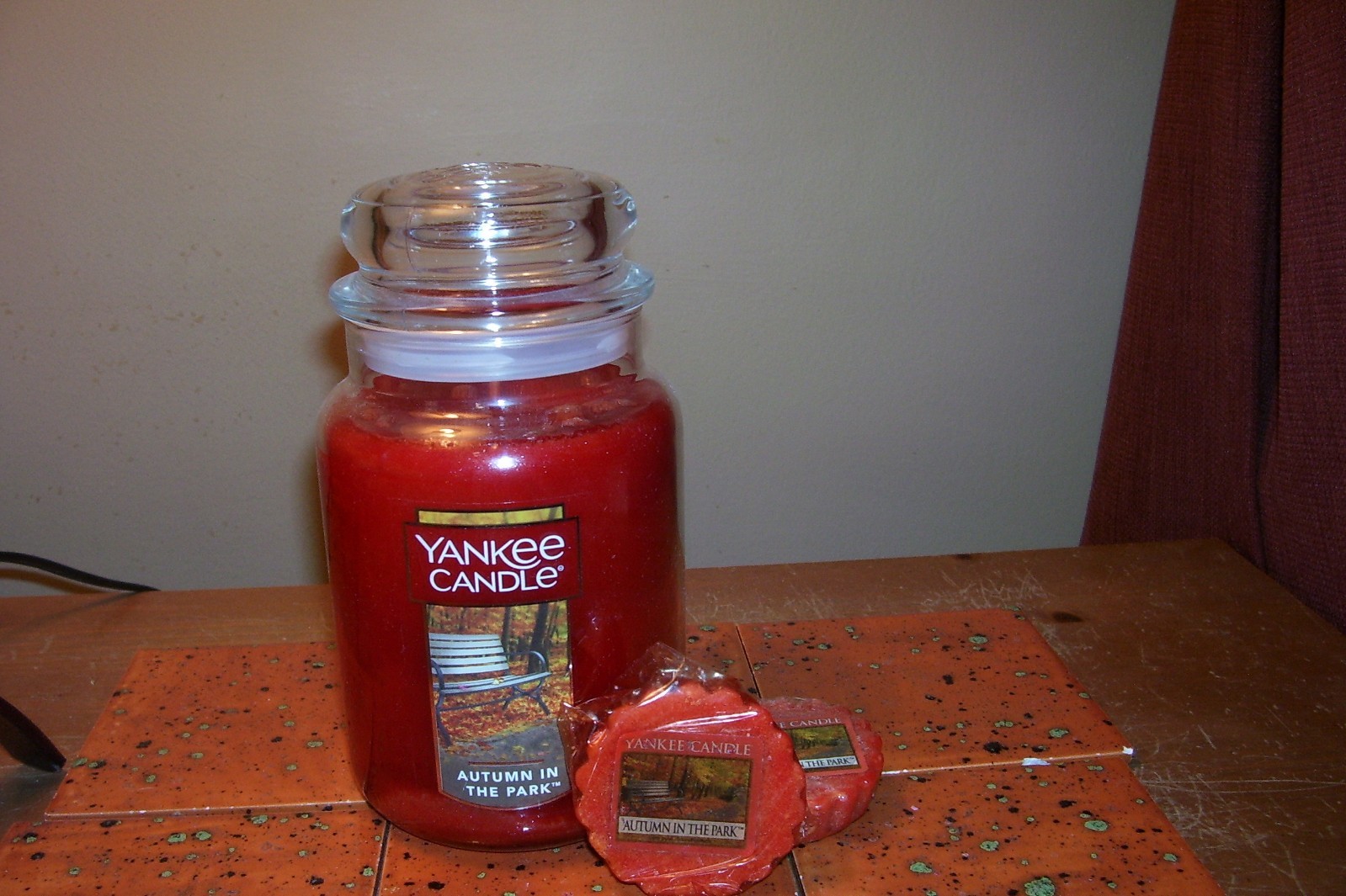 yankee candle 22oz JAR AUTUMN IN THE PARK + 2 TARTS