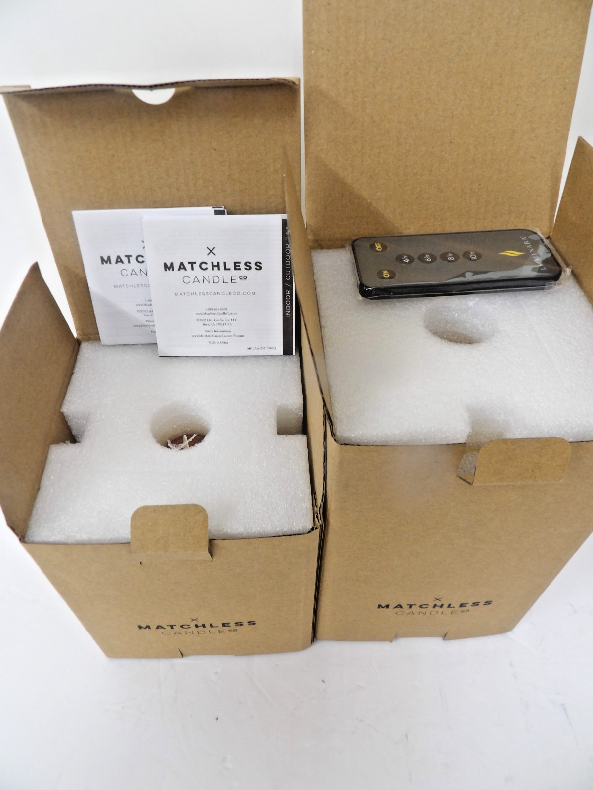 Luminara Matchless Rust Orange Hexagon Pillar Candle Set with Remote