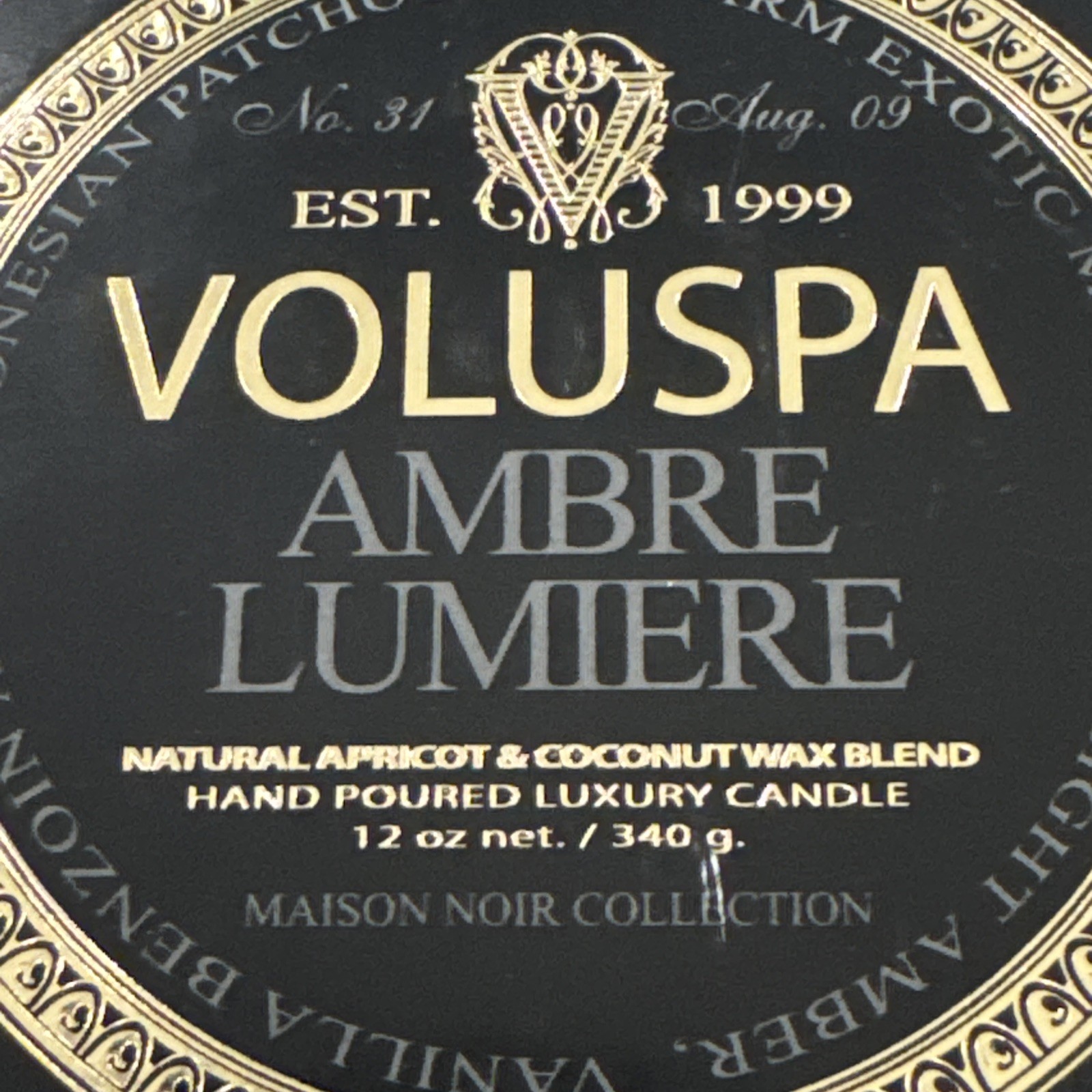 New Voluspa Maison Noir Collection Ambre 12oz