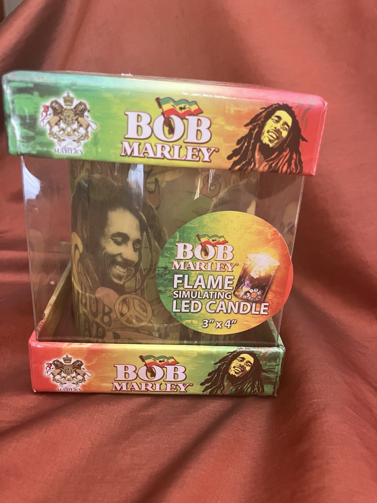 Bob Marley Battery Operated Flickering Light Candle Reggae Decor New In Box