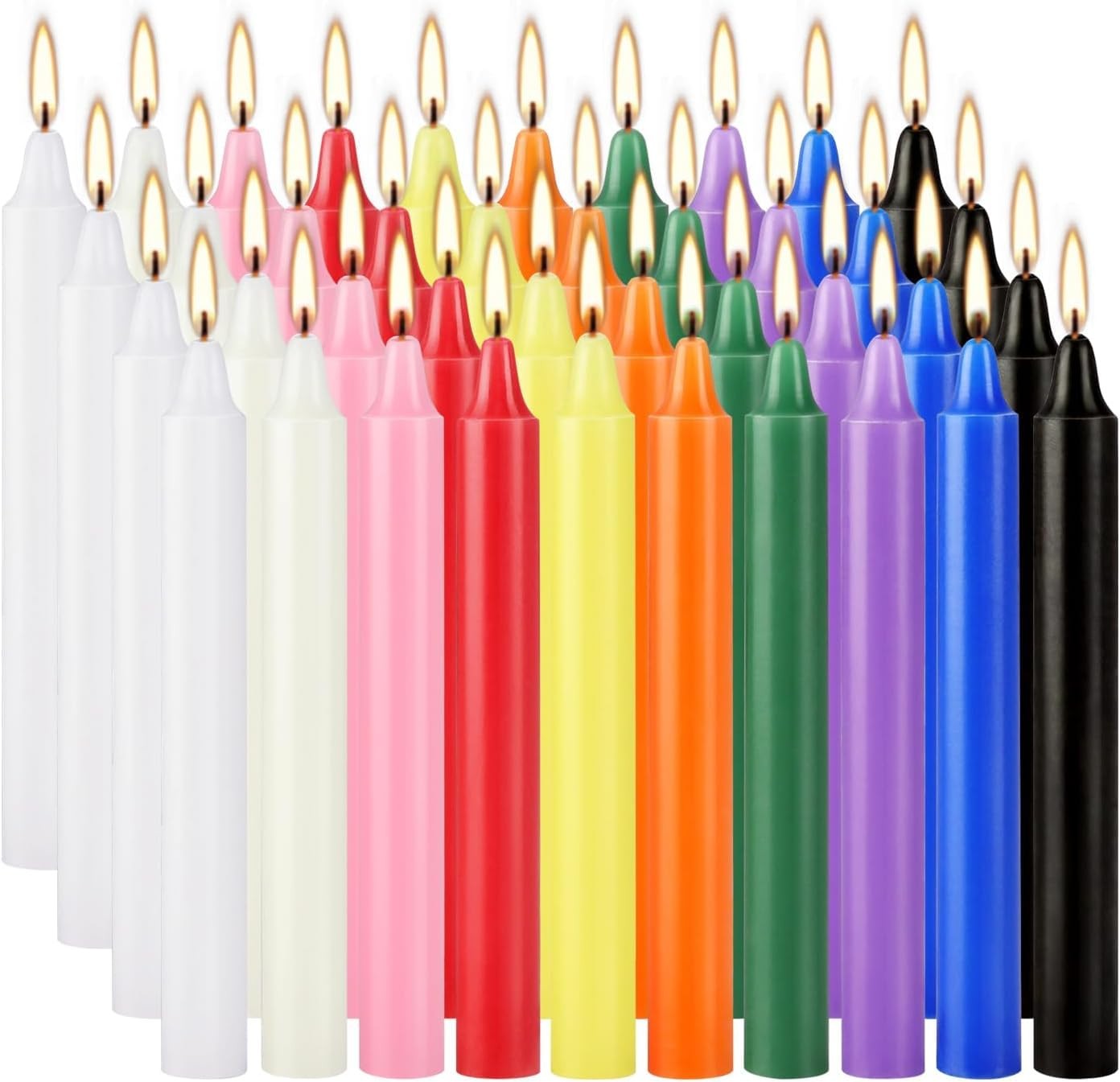 40 Pack Spell Chime Candles-4 Inch Multi-Colored Taper Candles Sticks-for Hom…