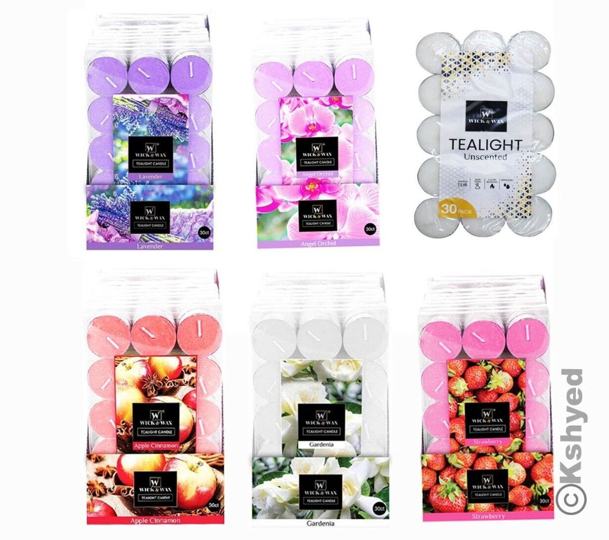 30 Pcs Scented & Unscented Tealight Candles Long Lasting Aromatherapy Candles