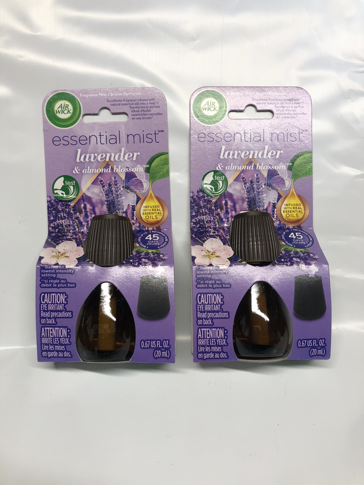 2 Pack Air Wick Essential Mist Lavender & Almond Blossom 0.67 Fl Lasts Up To 45d