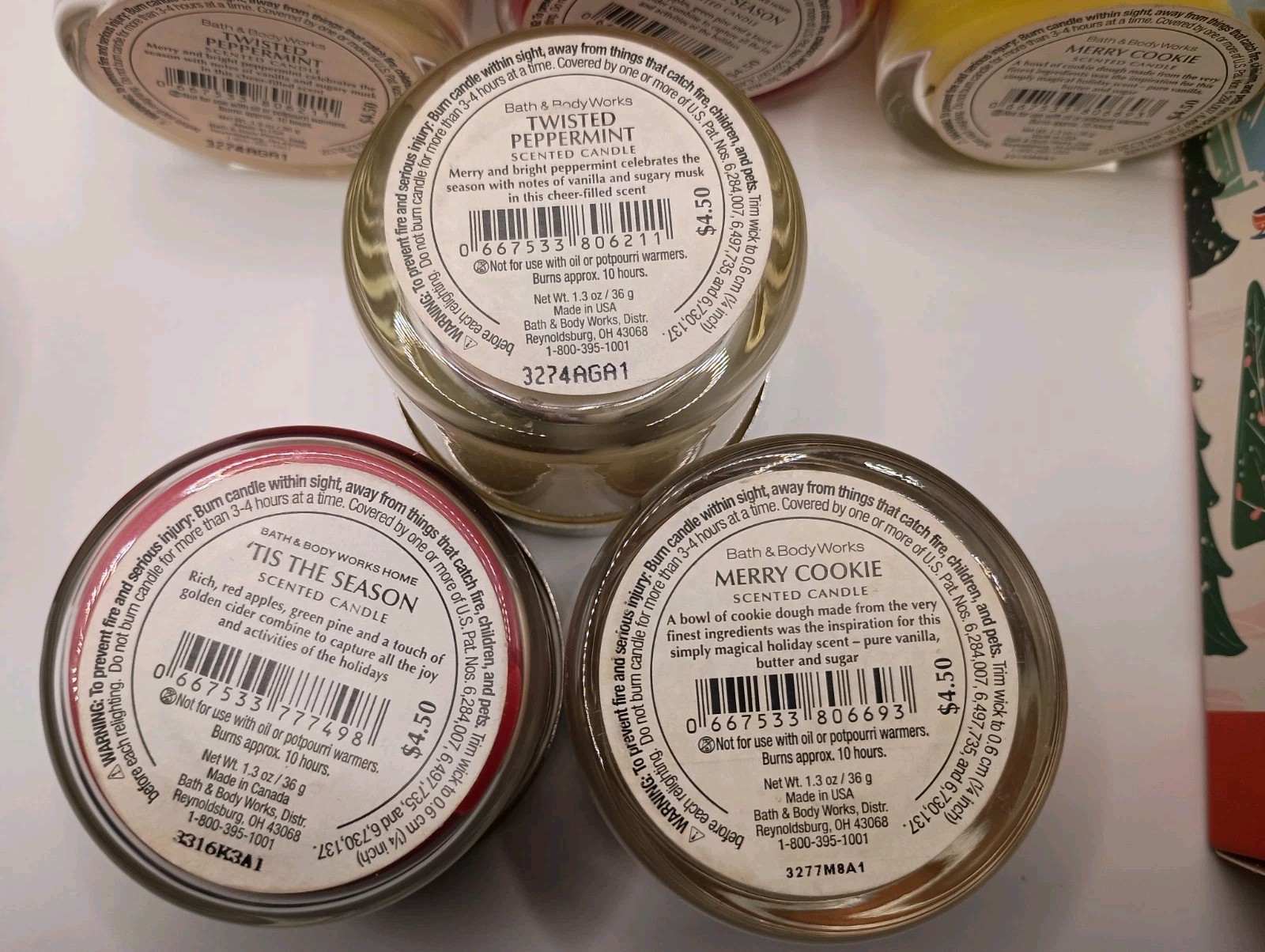 Bath & Body Works/Yankee Candle – Lot Of 10 Mini Candles – Holiday Scents – New