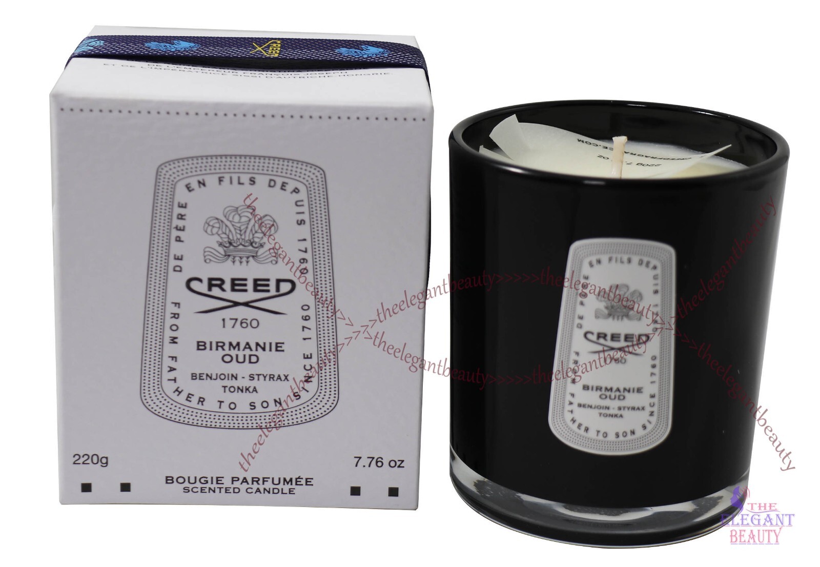 Creed Bougie Parfumee Birmanie Oud Candle 7.76oz /220g New In Box