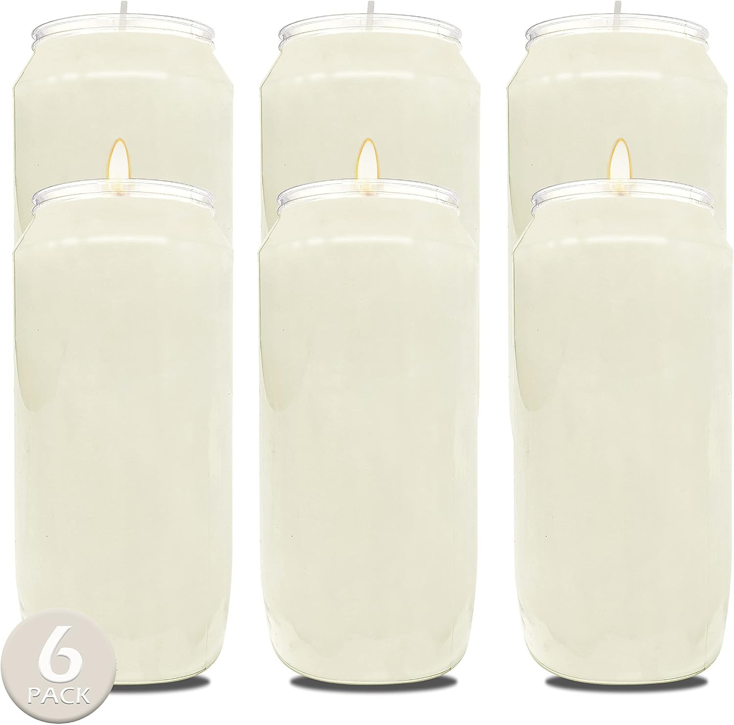 7 Day White Prayer Candles, 20 Pack – 6″ Tall Pillar Candles for Religious, Memo