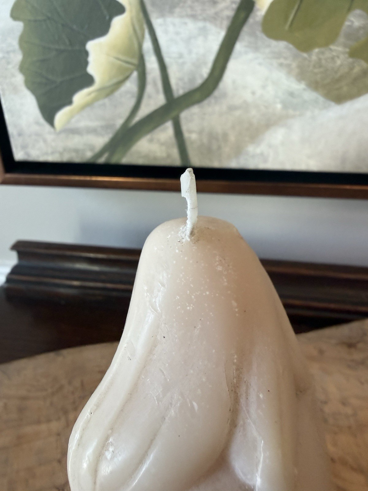 Vintage Nude Woman Figure Candle Ivory Wax Sculpture Art Deco Style Unused