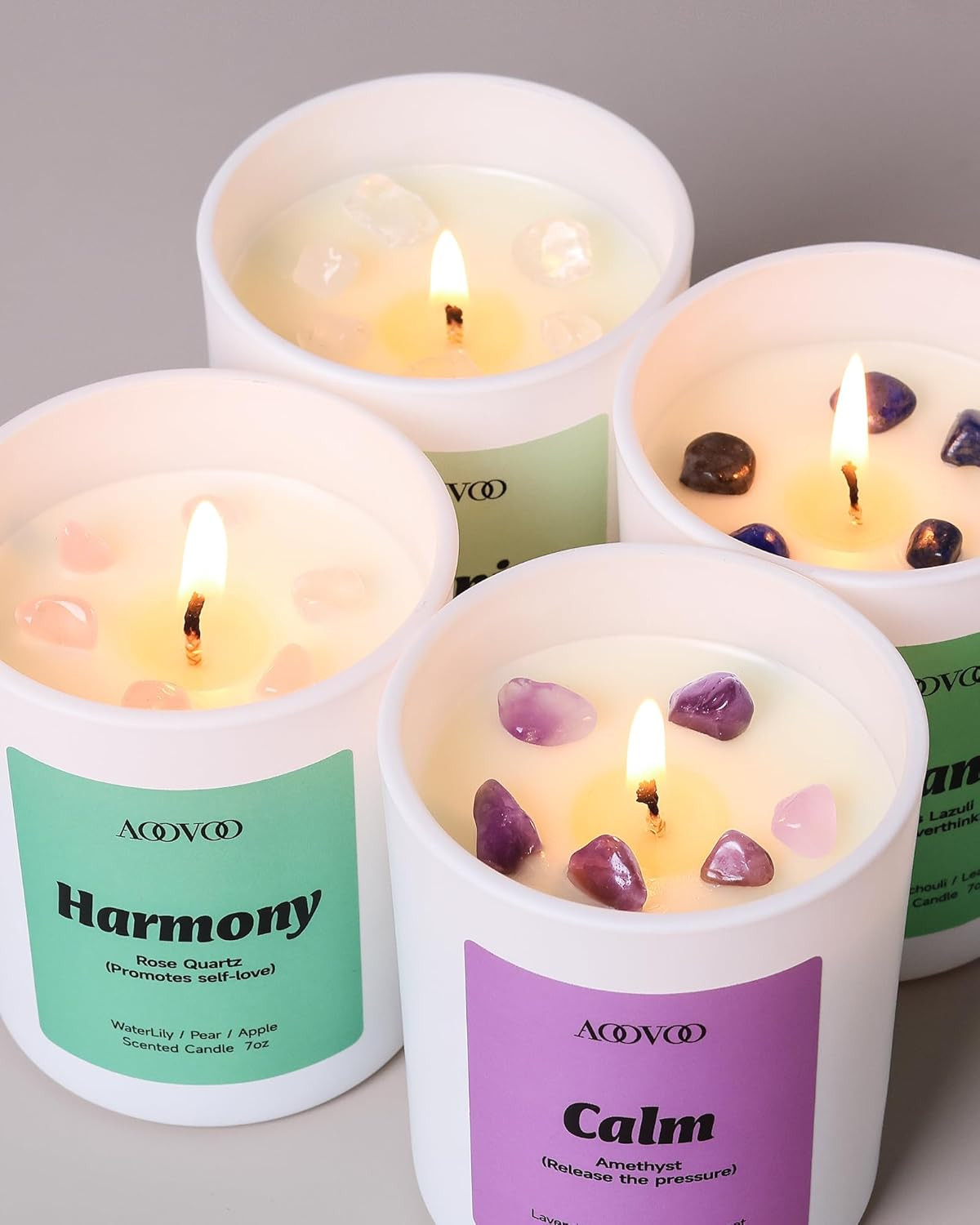 Calm Candles Set for Women – 4 Pack Candles for Home Scented, 28 Oz 200 Hour Bur