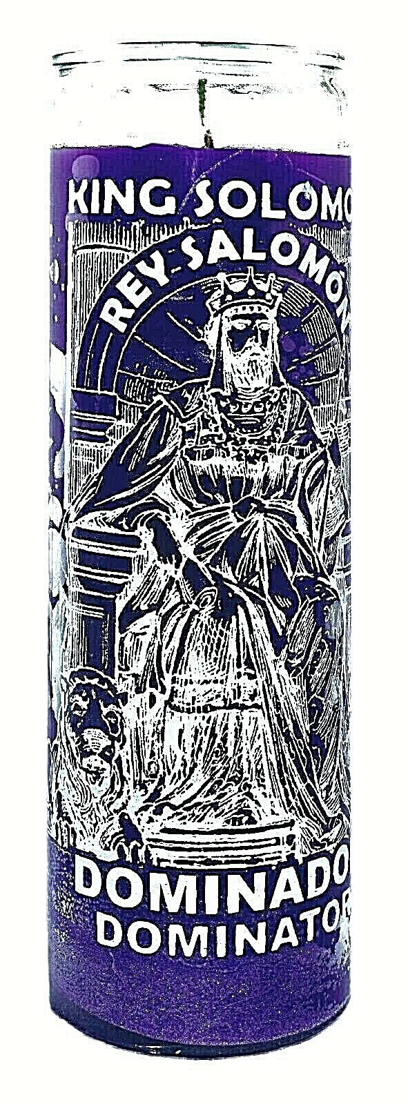 CANDLE KING SOLOMON PURPLE – REY SALOMON MORADO UNSCENTED -BURNS 120 HOURS
