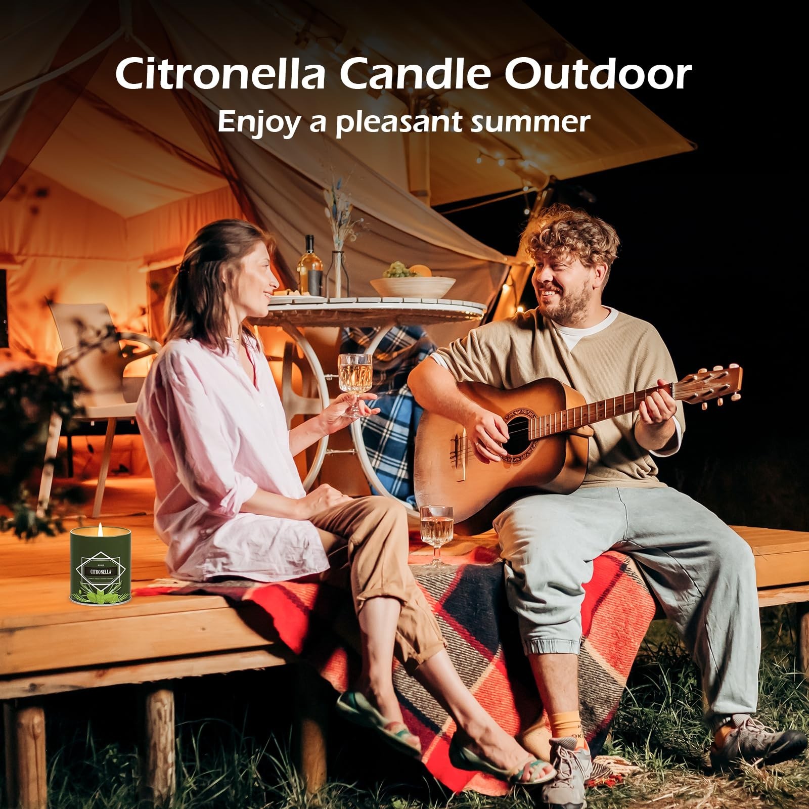 Citronella Candles 4-Pack – 36oz Total for Outdoor Patio, Camping & Garden, 50-H