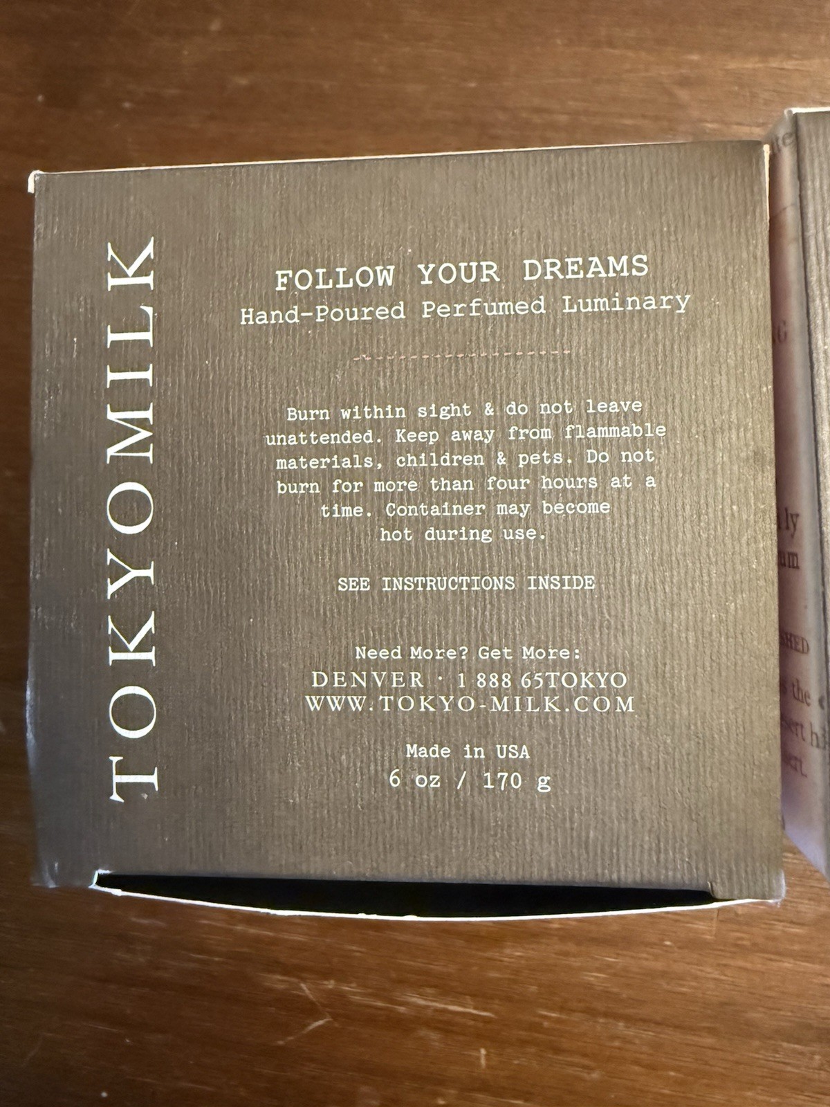 TokyoMilk No. 021 Perfumed Luminary Candle 6 Oz Set Of Thank You Follow Dreams