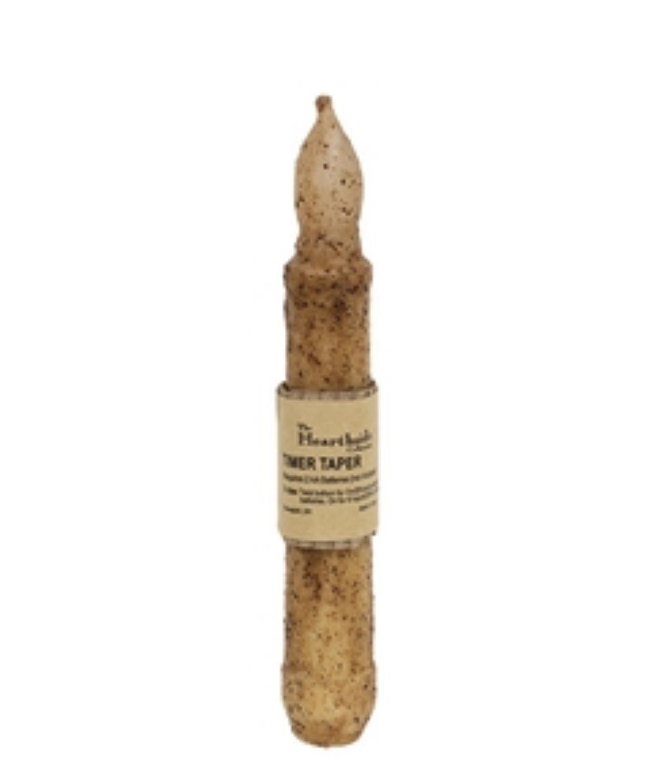 Burnt Ivory 6 Inch Taper Candle with 6 Hour Timer – No Base