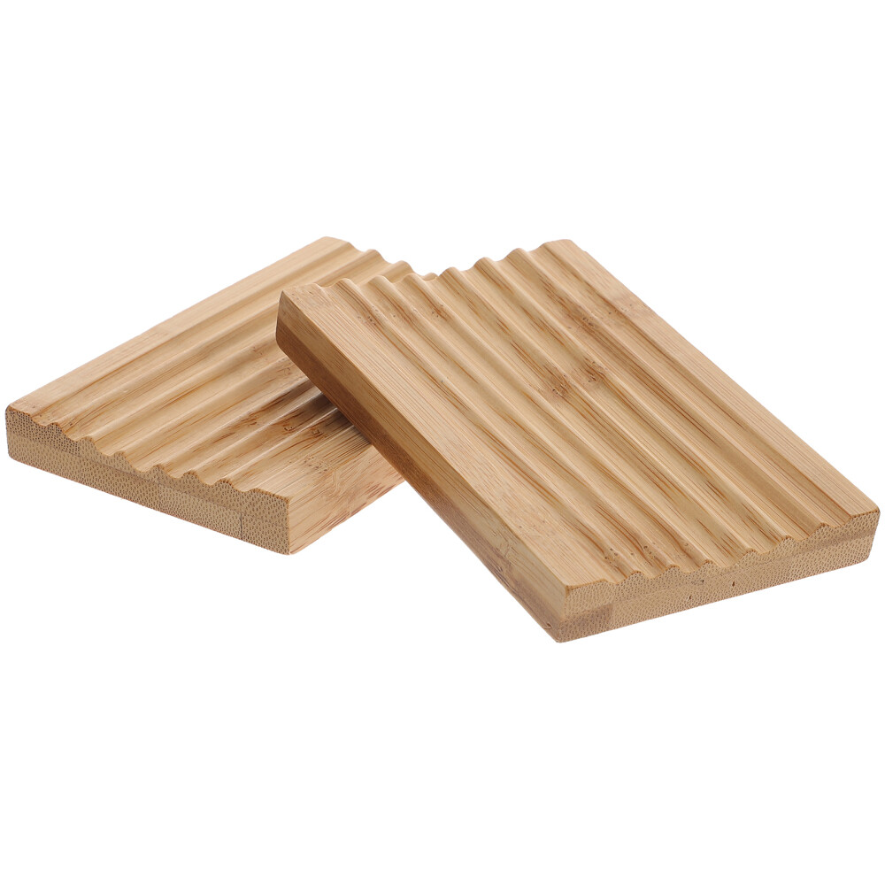 2pcs draining sponge holder draining soap case bamboo soap tray Dishes Bamboo