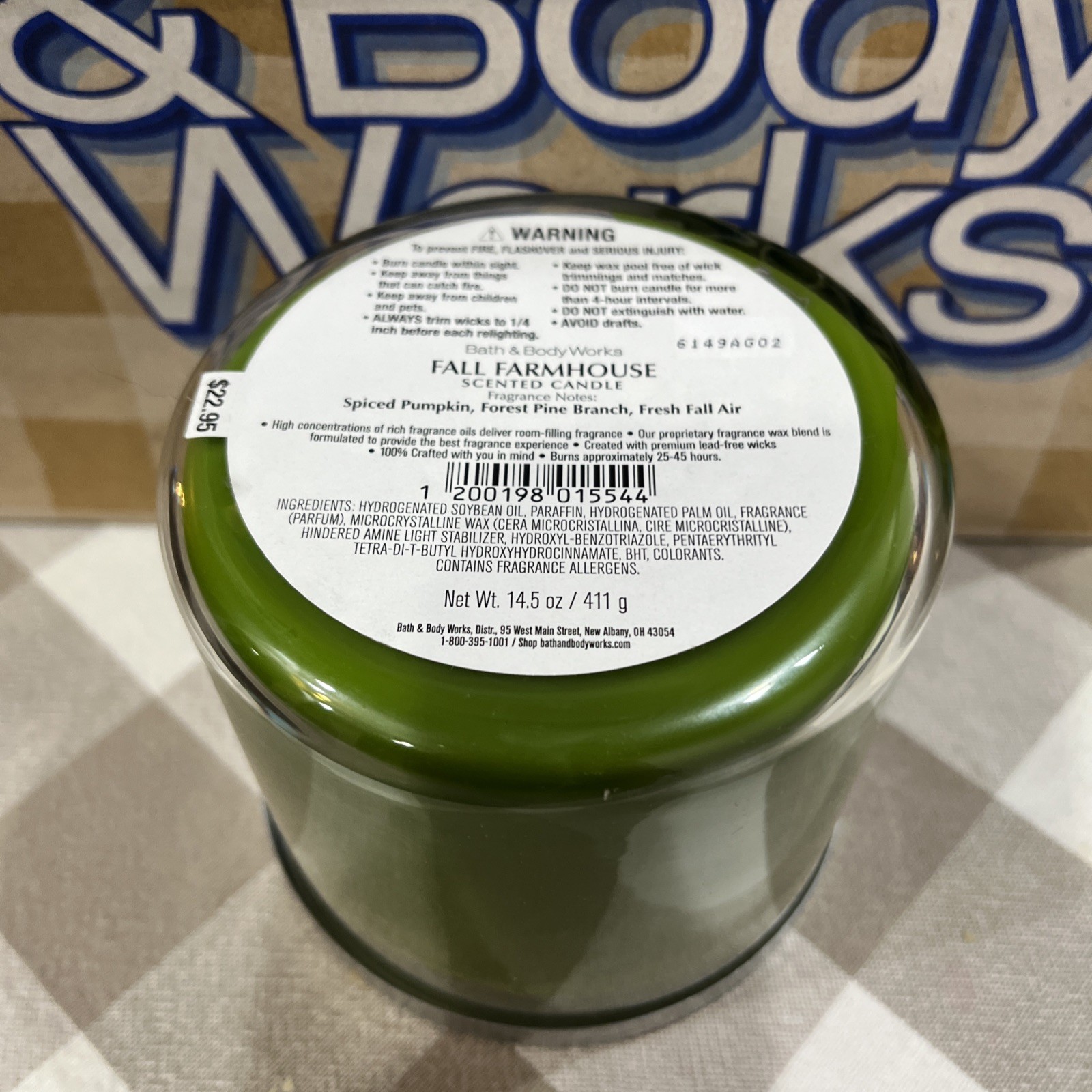 Bath & Body Works FALL FARMHOUSE 🍂🎃 Scented 3 Wick CANDLE 25-45 Hrs DELICIOUS!