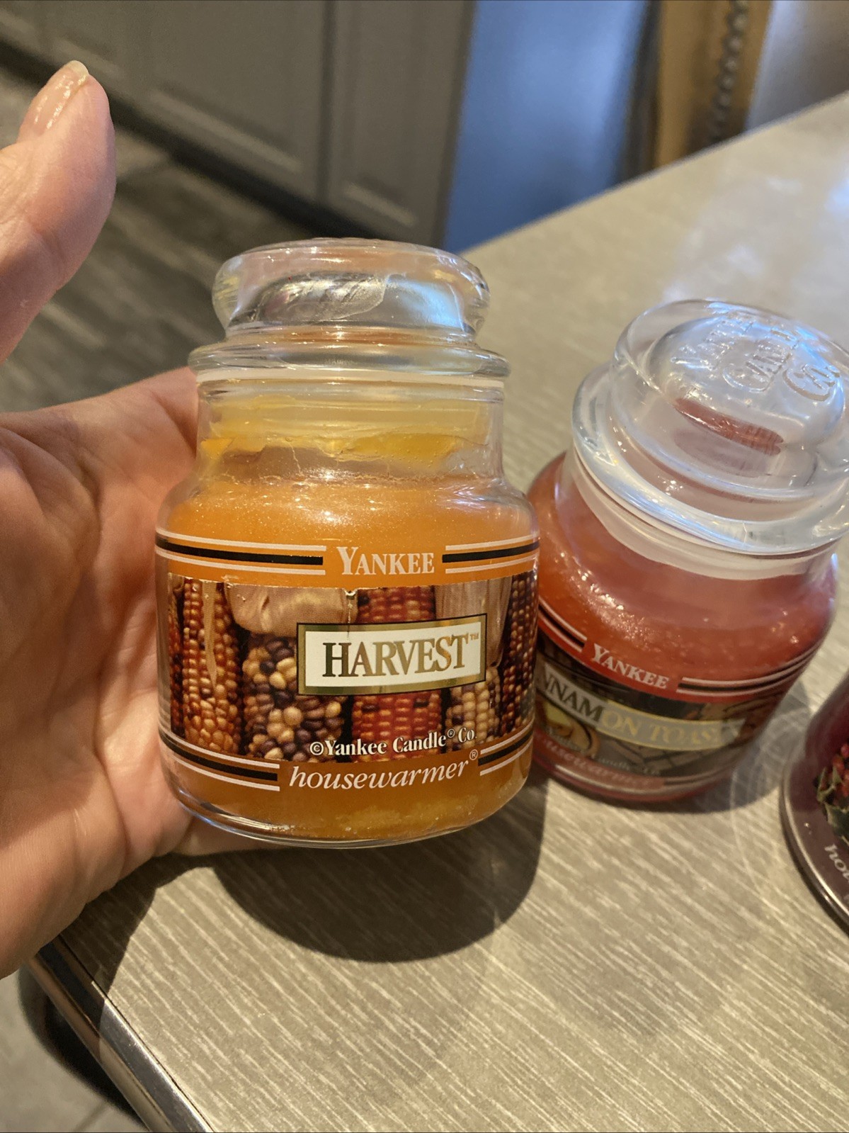 LOT 3 YANKEE CANDLE Harvest Cinnamon Toast Hollyberry 3.7 Oz Jars