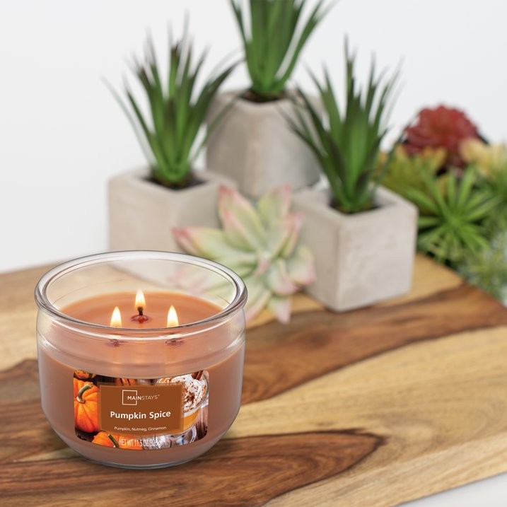 (3 Pack) Pumpkin Spice Scented 3-Wick Candles, 11.5oz FREE & FAST SHIP IN 2 DAYS