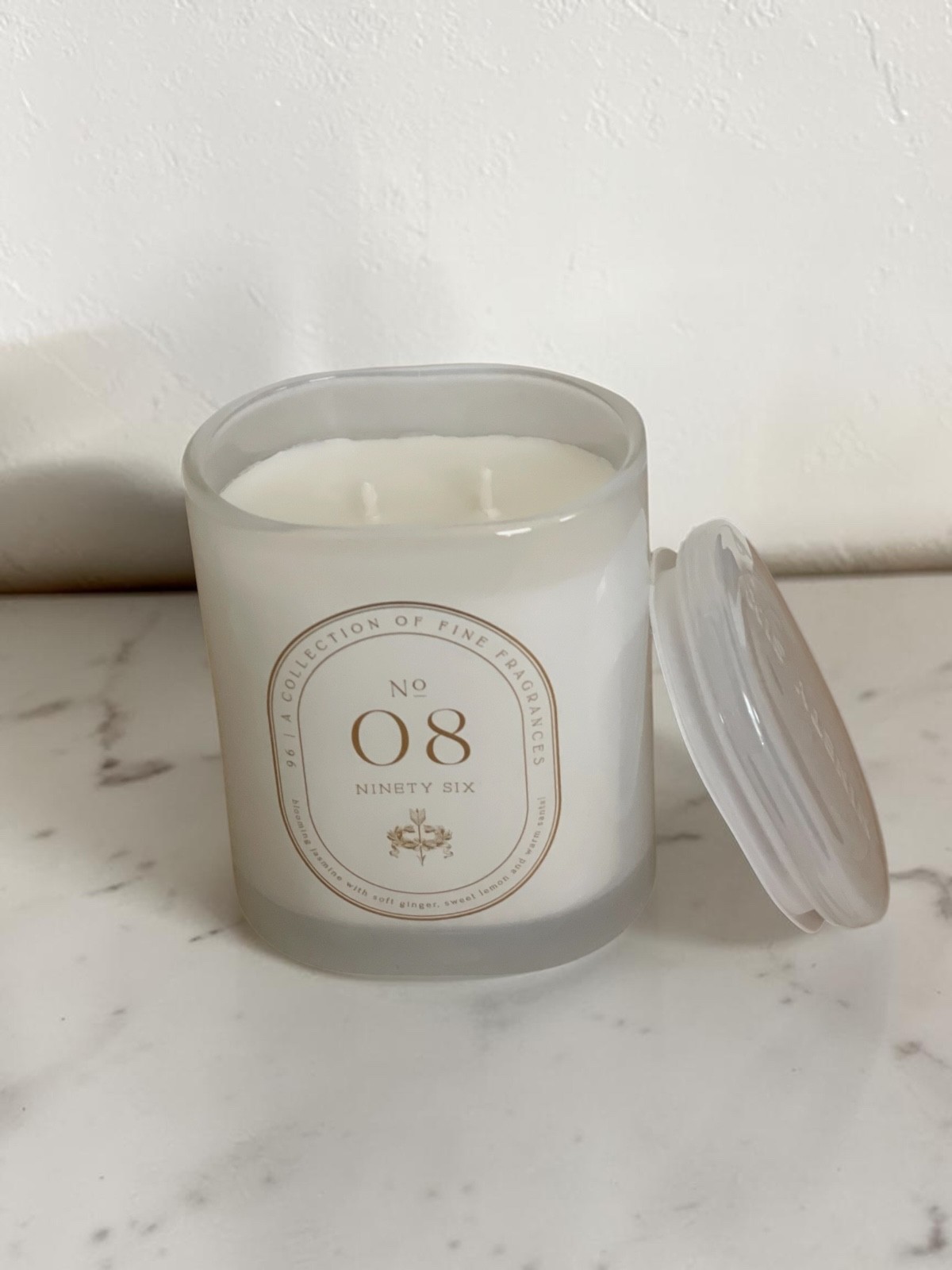 DW Home Ninety Six No 08 Candle 10.1 oz Jasmine Ginger Lemon Santal 2 Wick New