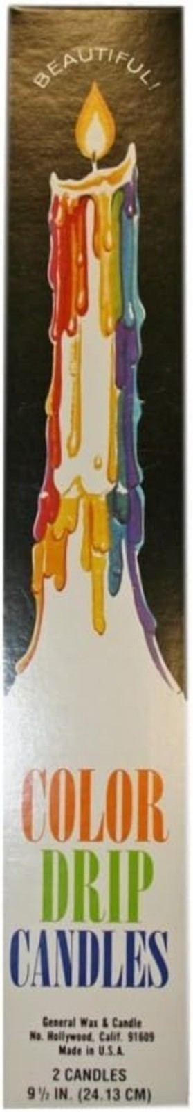 Unique White Taper Candles that Melt into Color – 9.5″ Tall, Set of 2