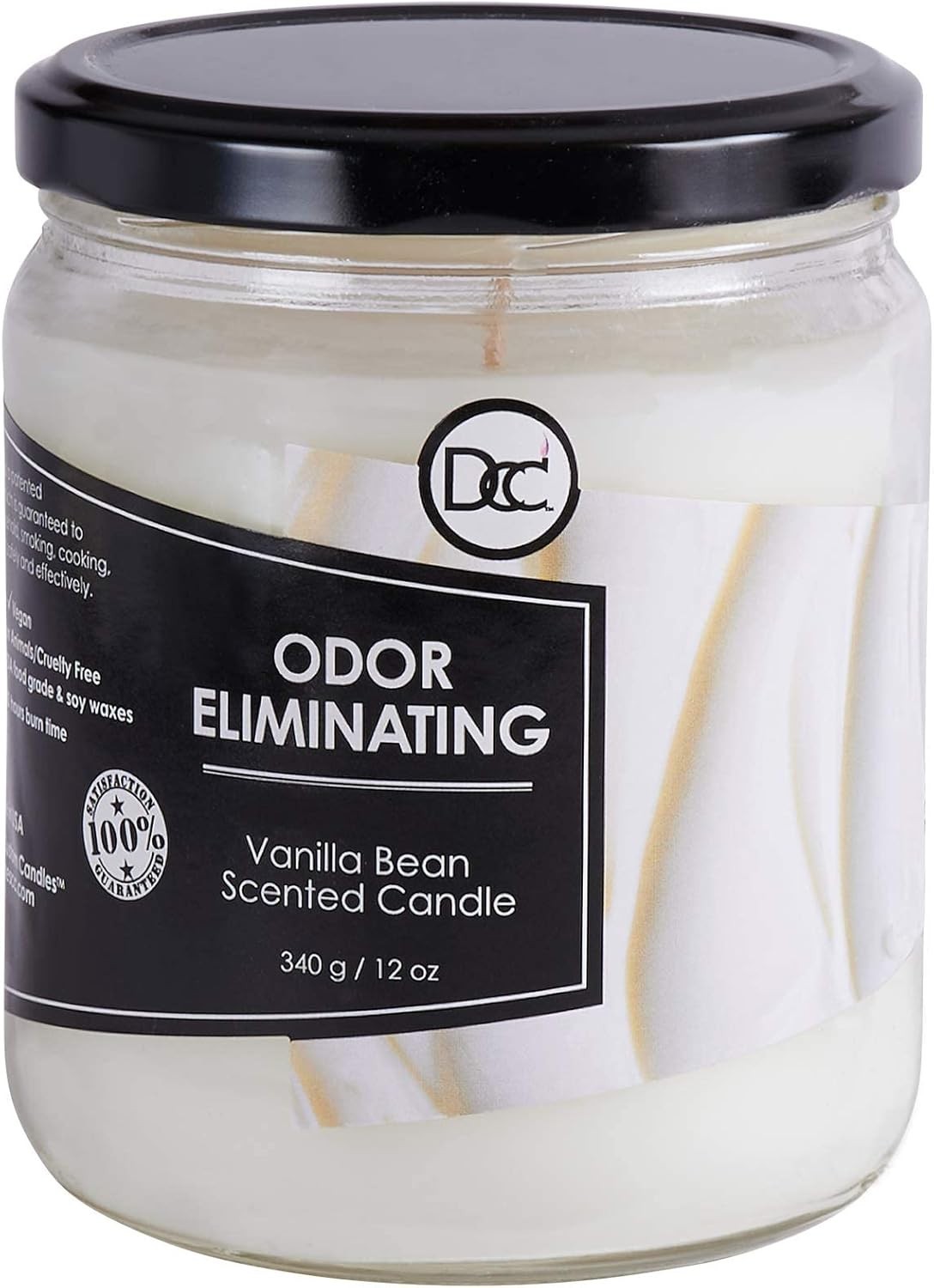 12oz Vanilla Bean Candle – 80-Hour Fragrance for Pet and Smoke Odor Elimination