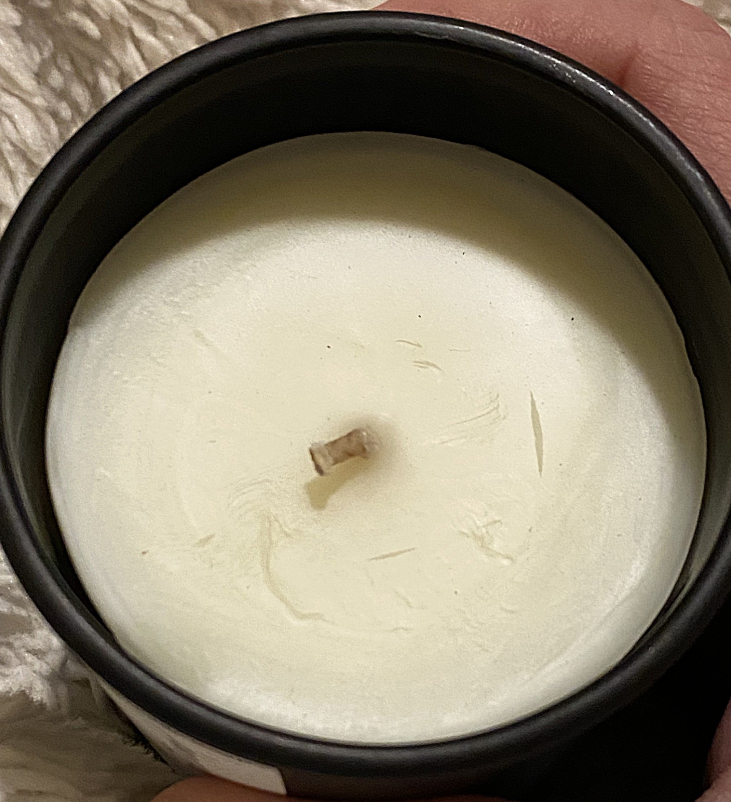 Driftwood & Amber Soy Blend 5 oz Candle Black Glass Jar Wood Top Earthy Musk