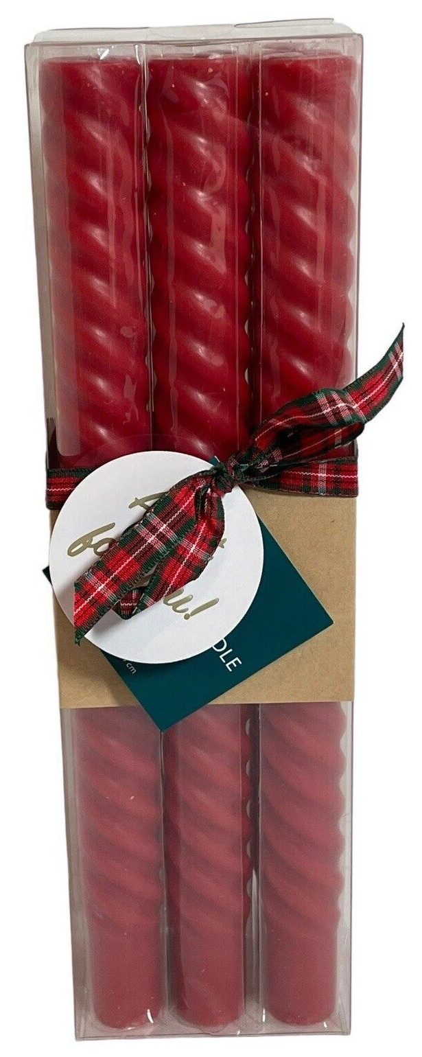 HD Designs Holiday Collection Red Tapers 10 inches Tall 3/4 Inches in Diameter