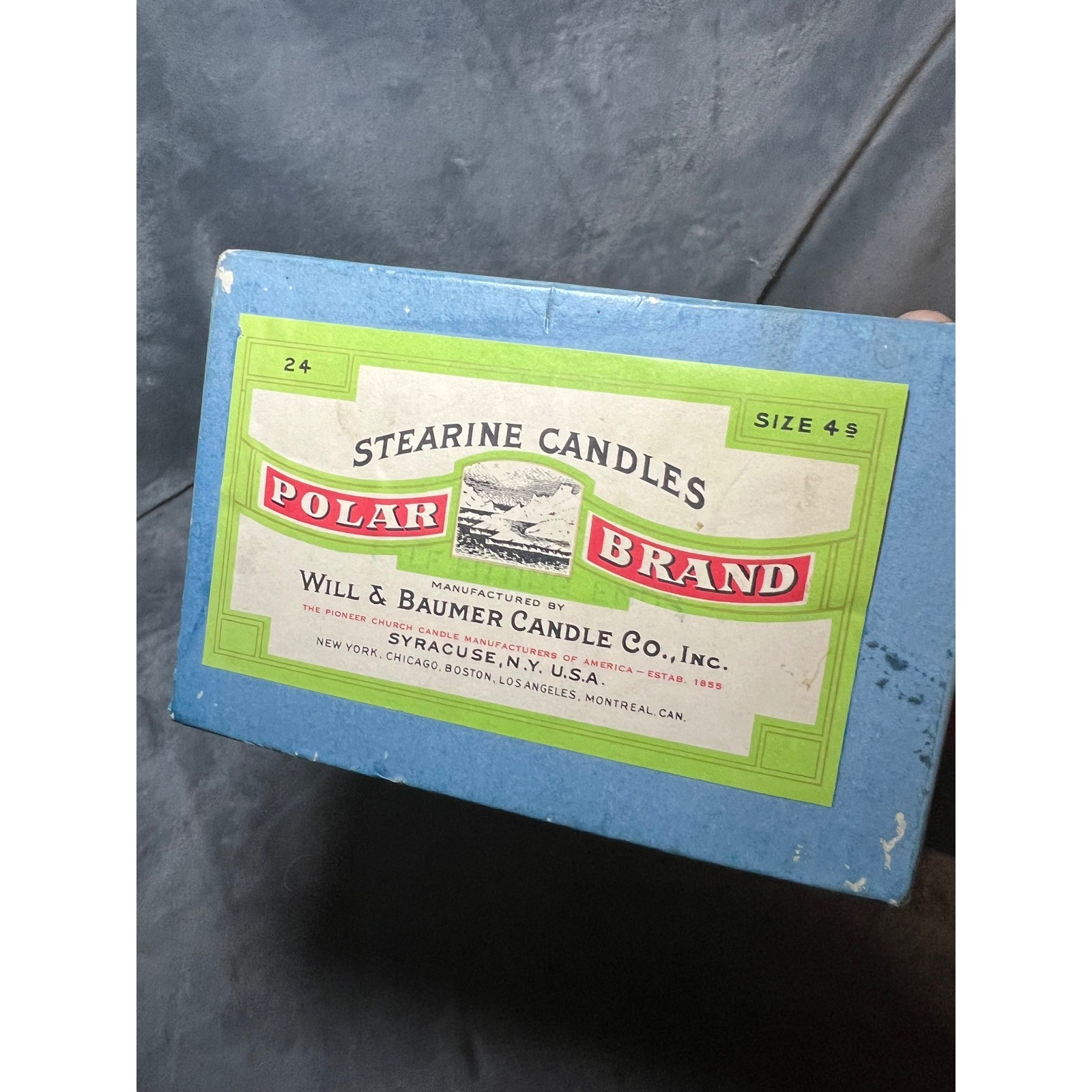 Vintage Will & Baumer Polar Stearine Candles Size 4s Box 17 White 12 In Church