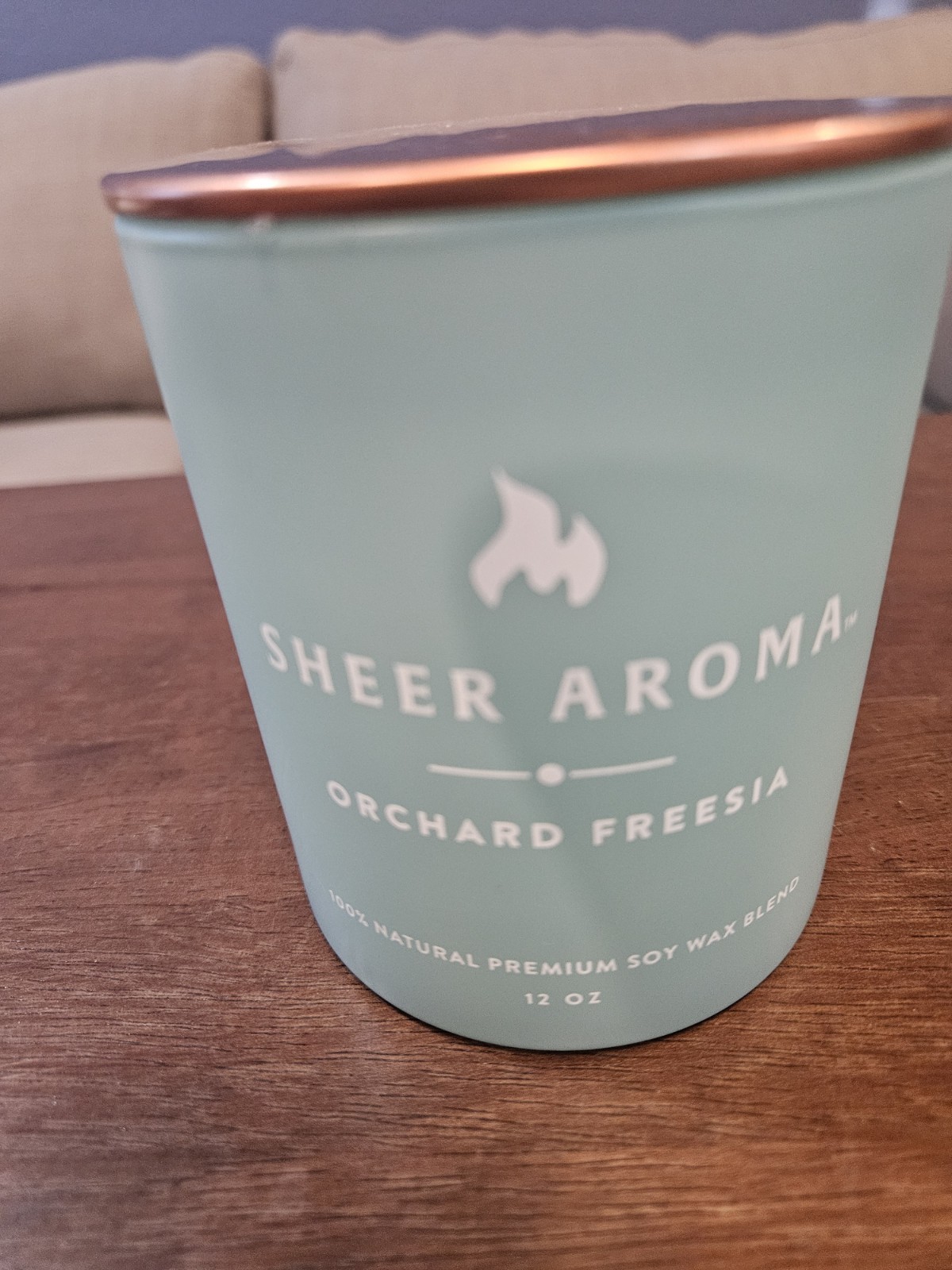 Sheer Aroma Scented Candle – Orchard Freesia 12oz 100% Natural Soy Wax Blend