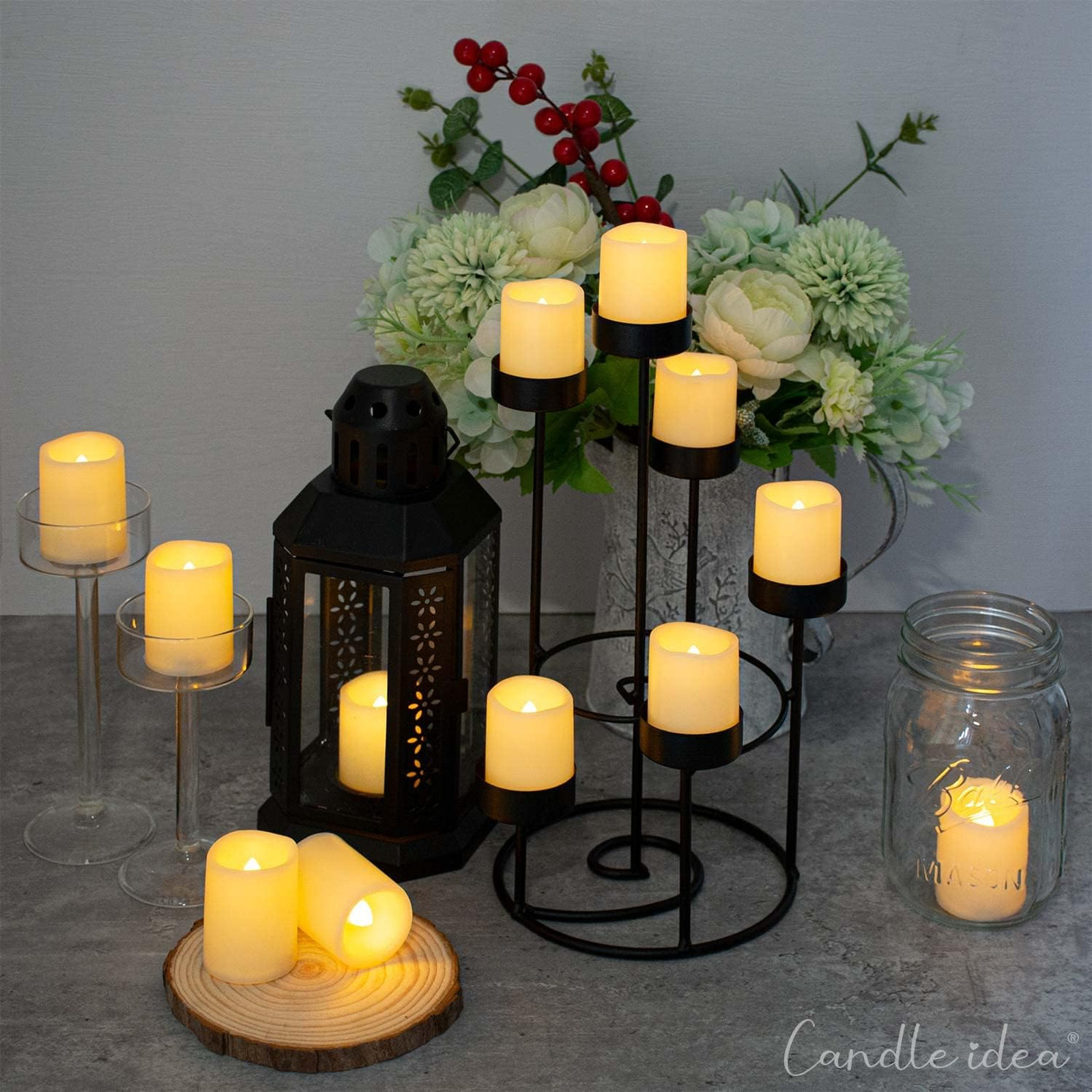 Flameless LED Votive Candles 24 Pack, 1.5″ x 2″, Battery Operated Flickering