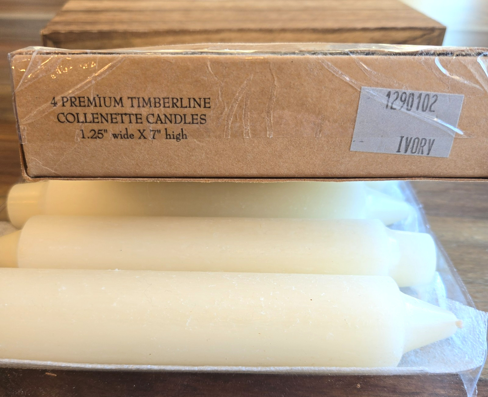 Root Timberline Collenette Candles 7″ Ivory Set of 4 New In Box