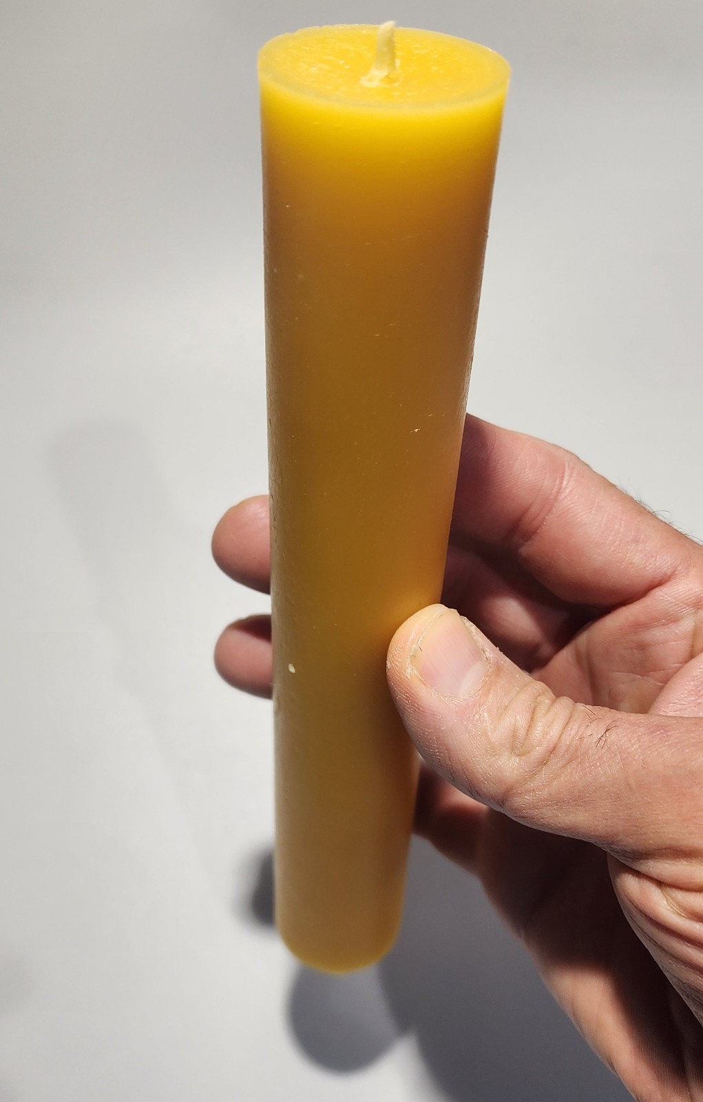 6 candles 1.5″ pure Beeswax pillar Candle 12″H , long burning time made in USA