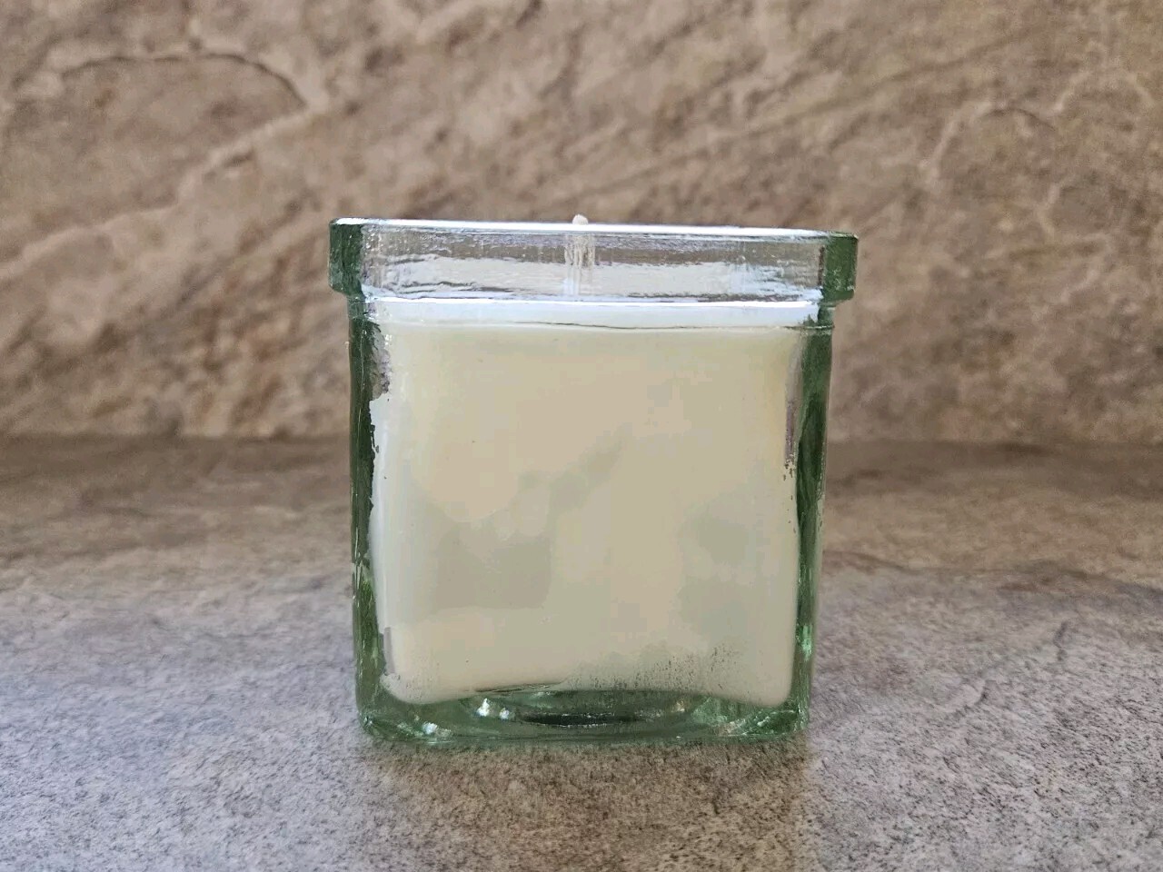 :I: Lavender E.O. :I: Luxury Soy Wax Candle :I: “Green Glass” Square Jar :I: